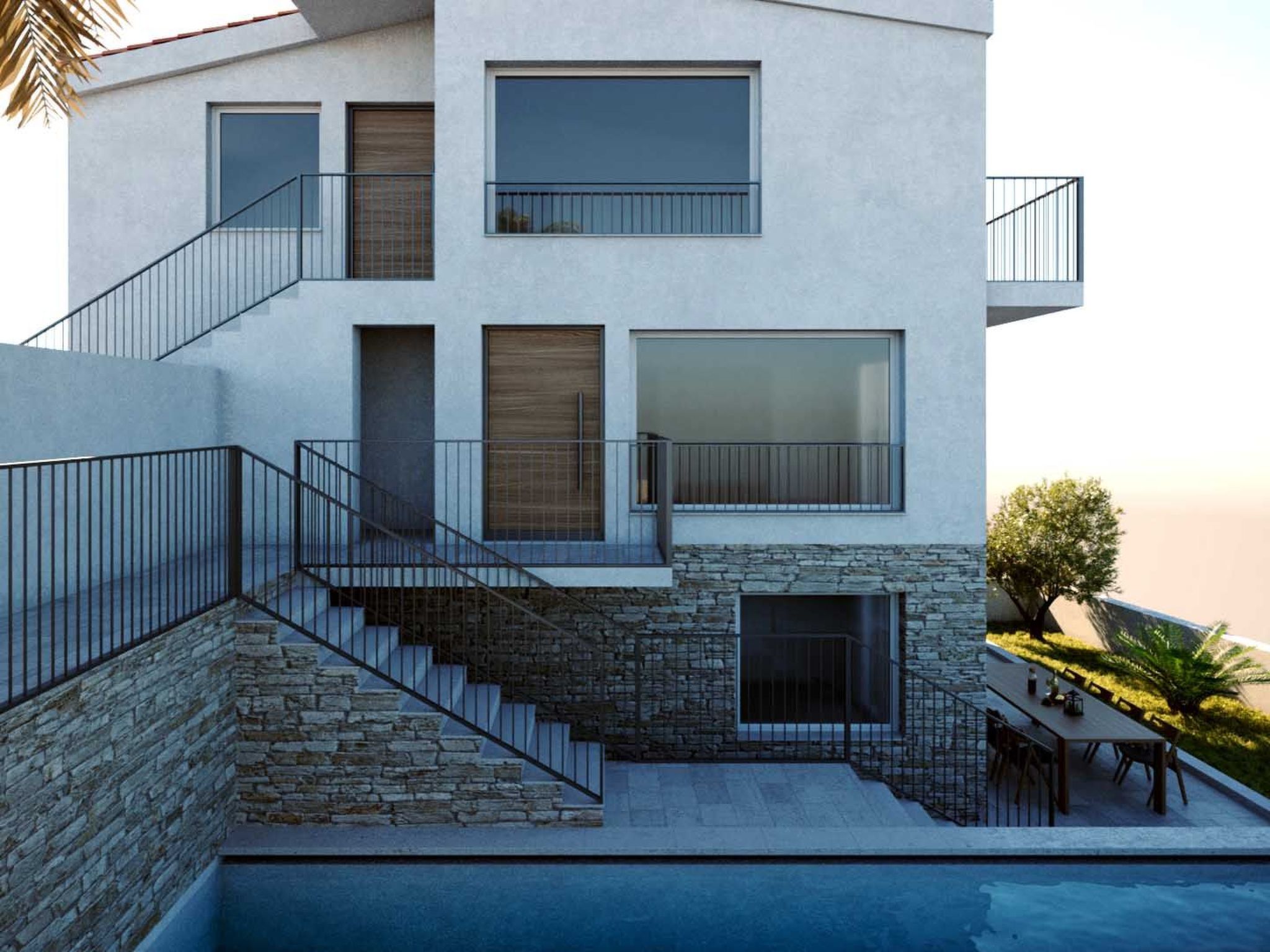 Schöne Villa Stella mit Meerblick und beheiztem Pool-Draußen