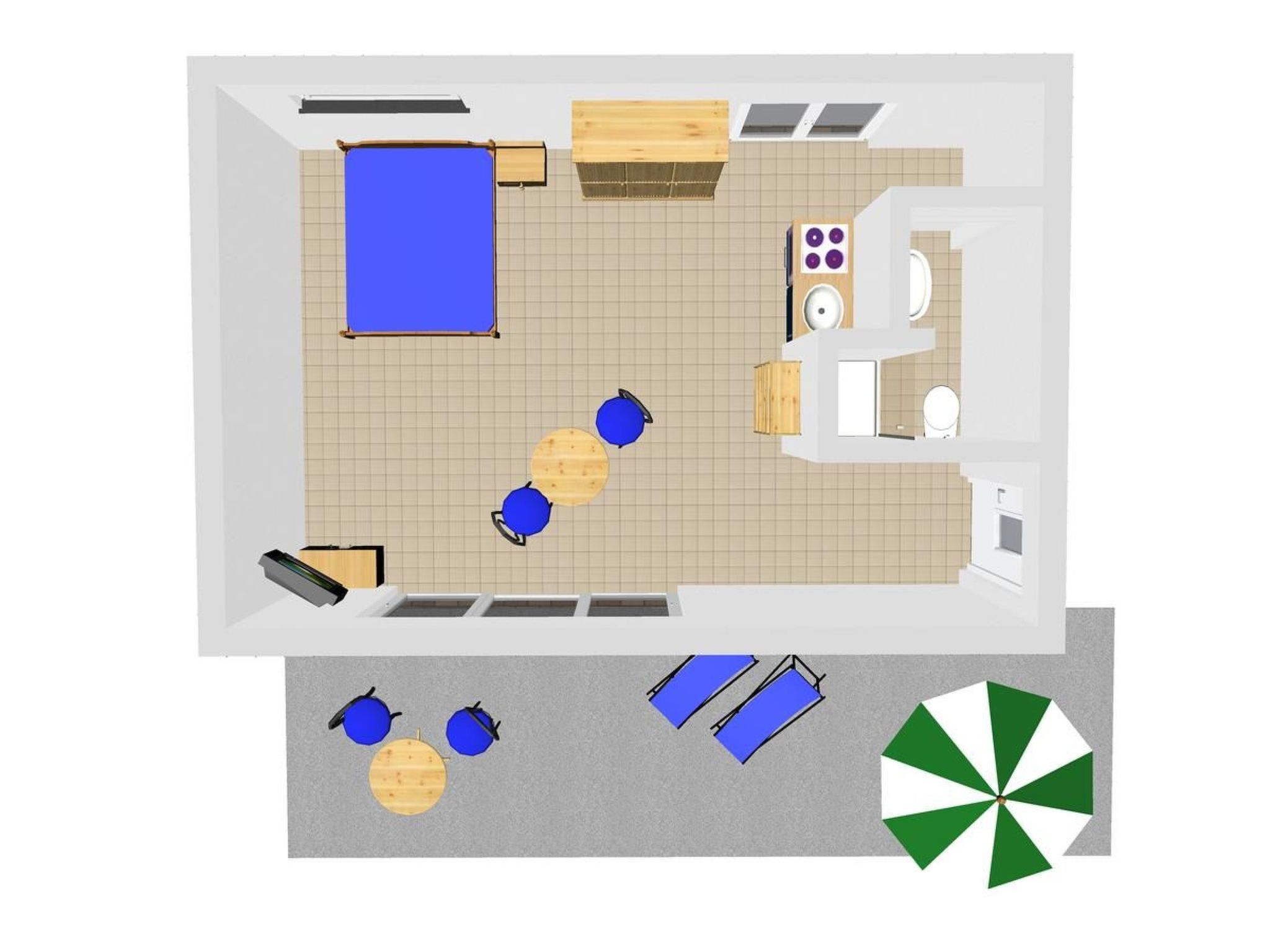 Garten Bungalow-Binnen