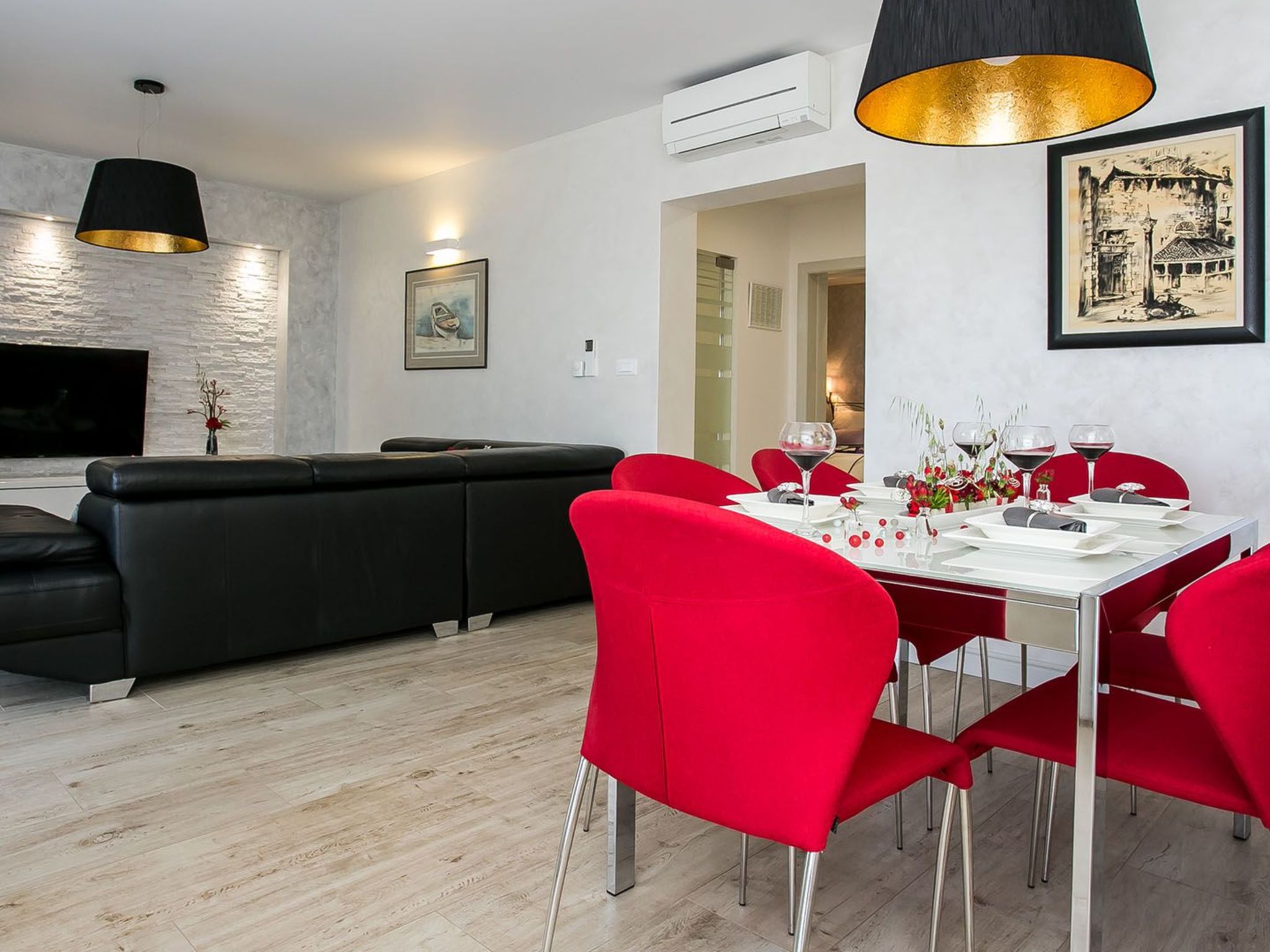 Wohnung "Irena III" mit Blick auf das Wasser-Drinnen