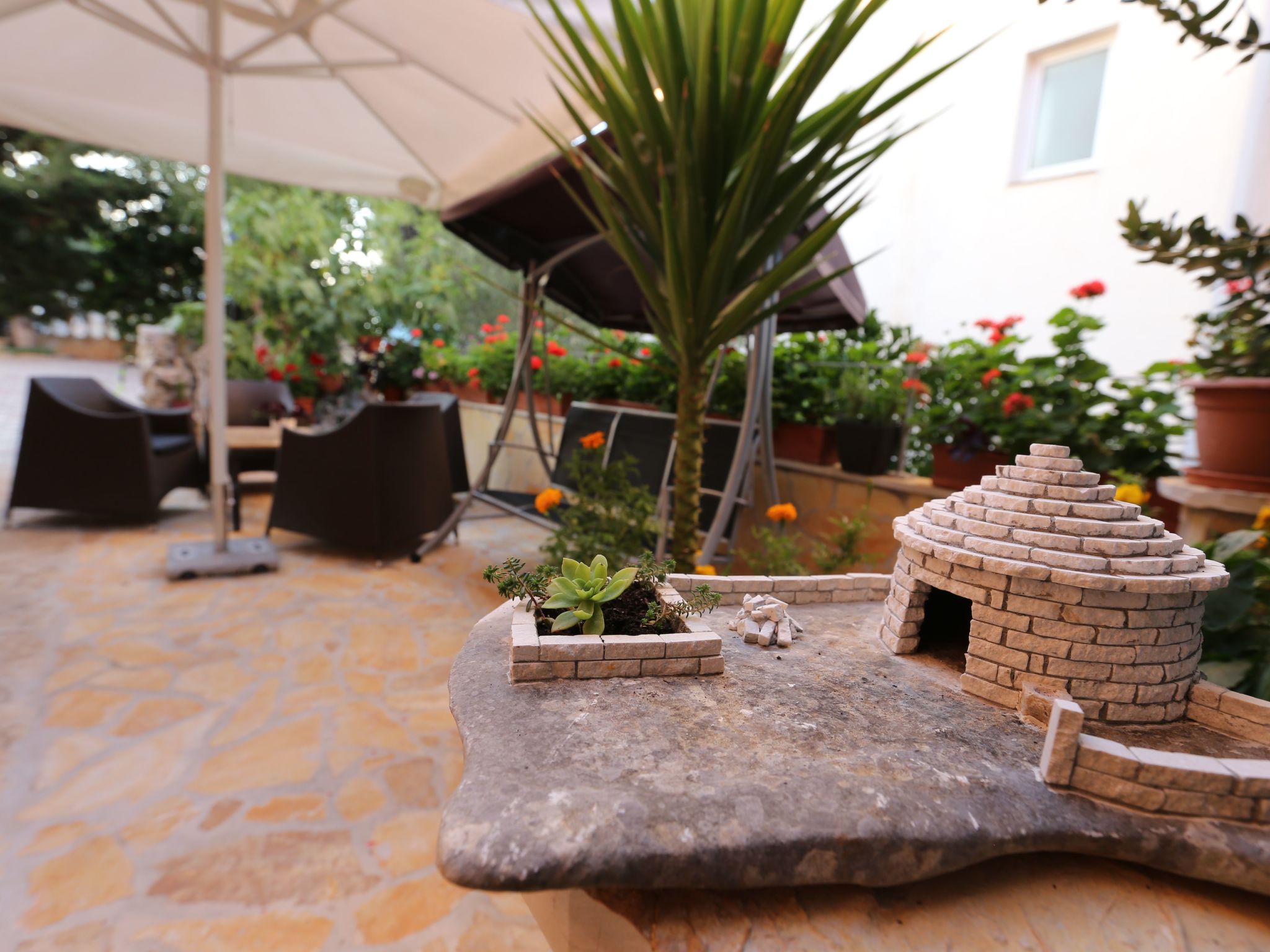 Villa Mediteran, kleine Ferienwohnung mit Balkon-Drinnen