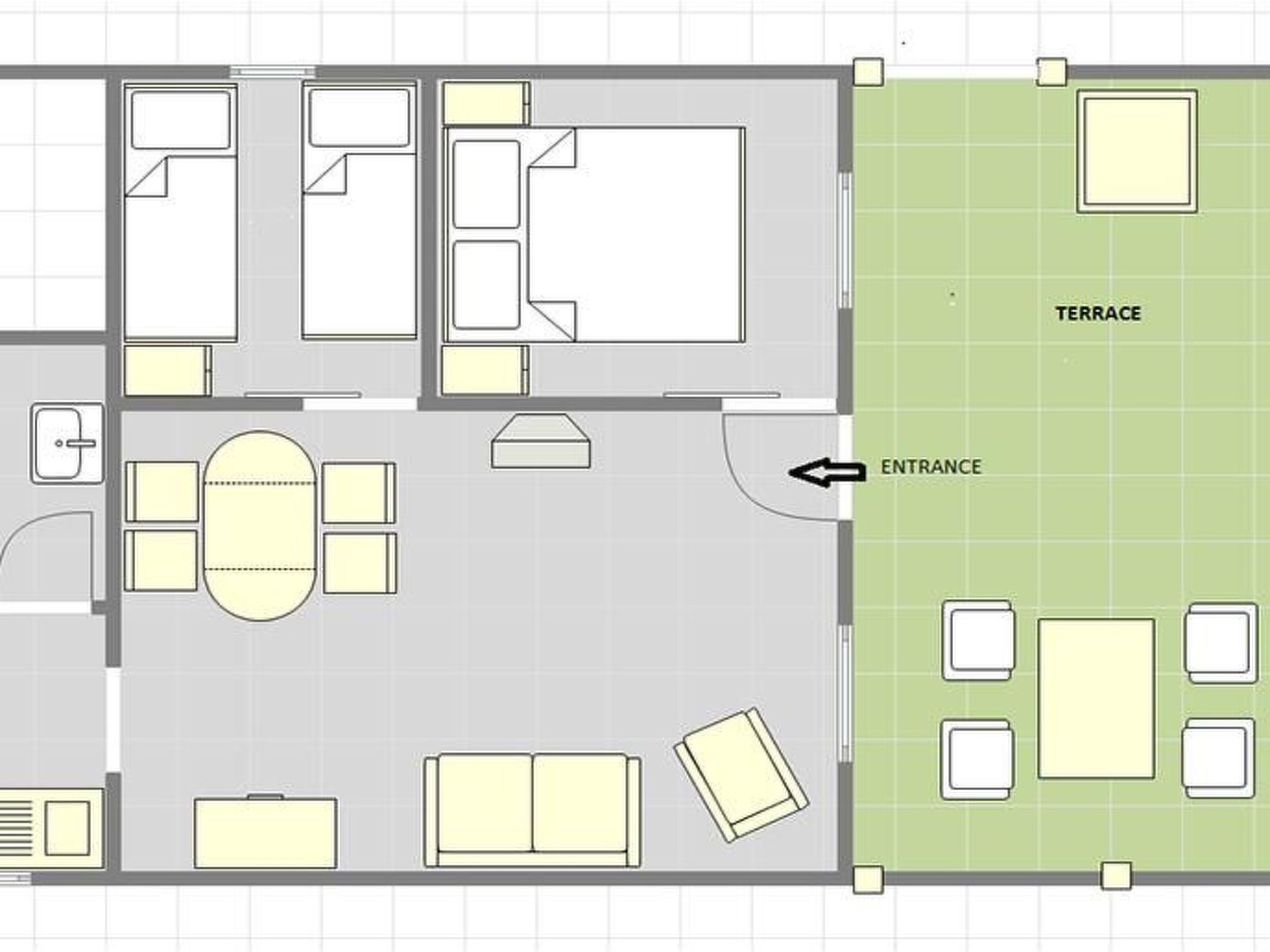 "Mirta" direkt am Strand-Drinnen