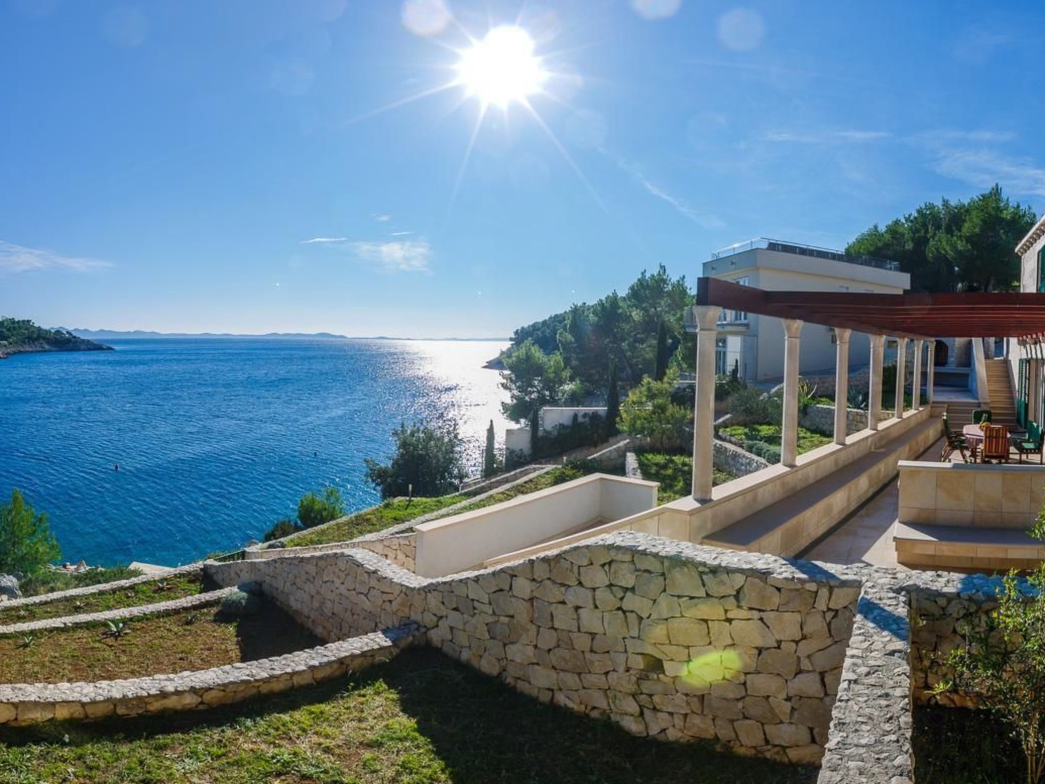 Ferienvilla "Osibova" mit Blick auf das Wasser