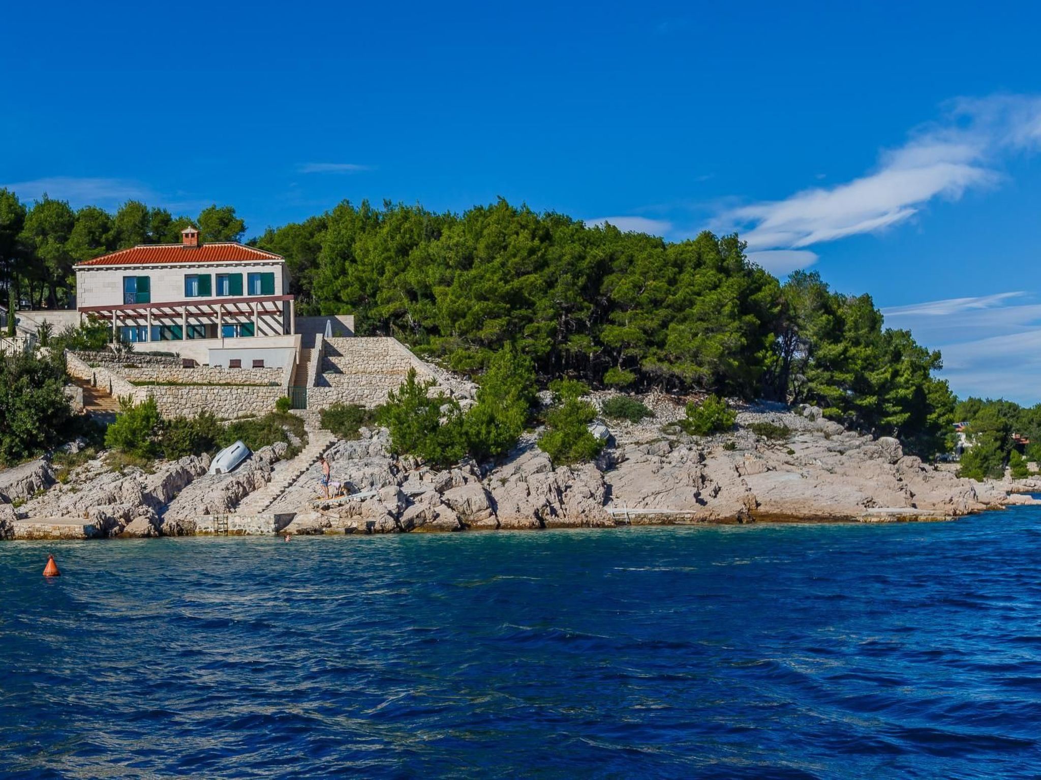 Ferienvilla "Osibova" mit Blick auf das Wasser-Drinnen