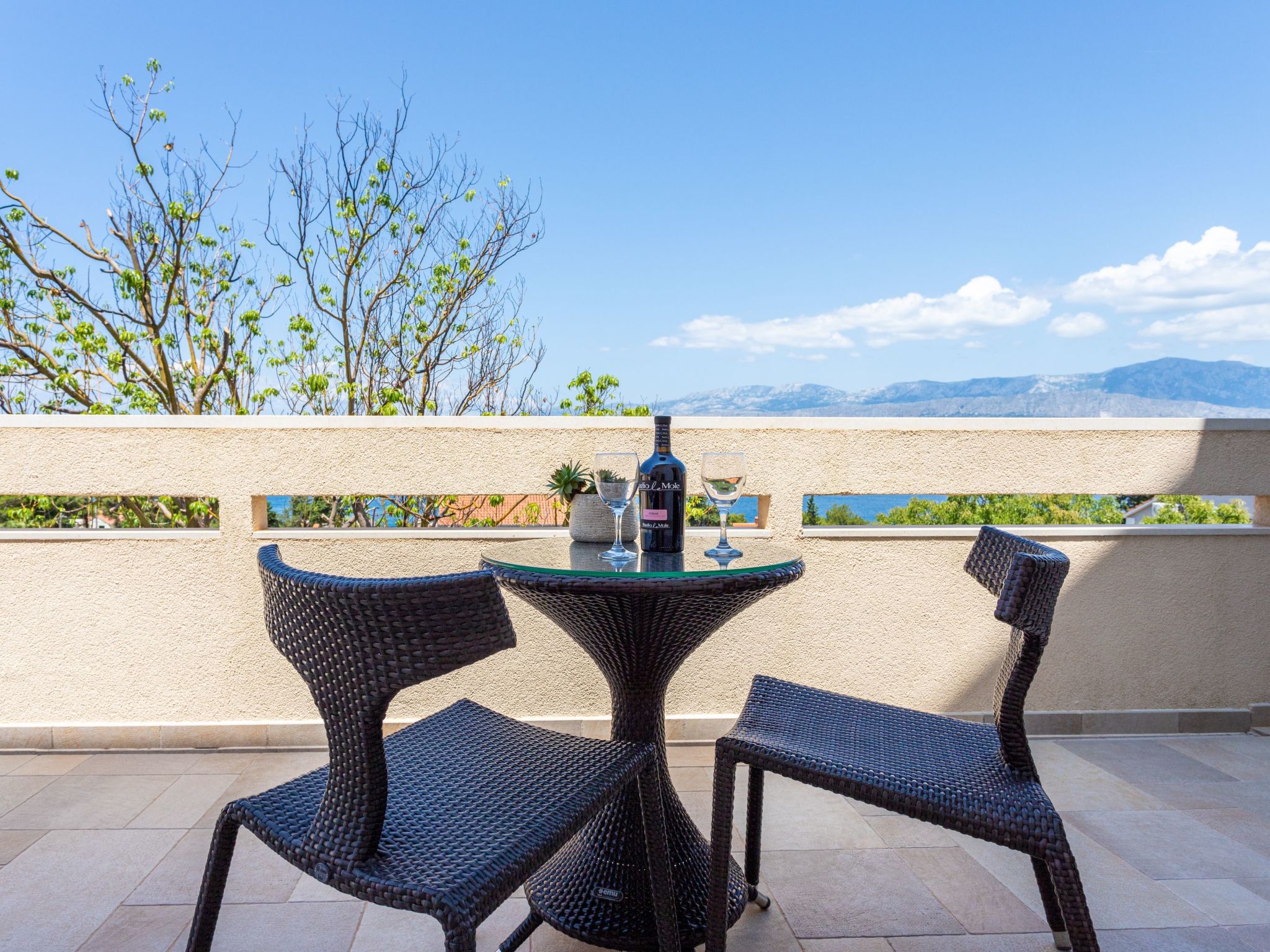 Geräumige Wohnung mit Meerblick vom Sonnenbalkon-Dedans