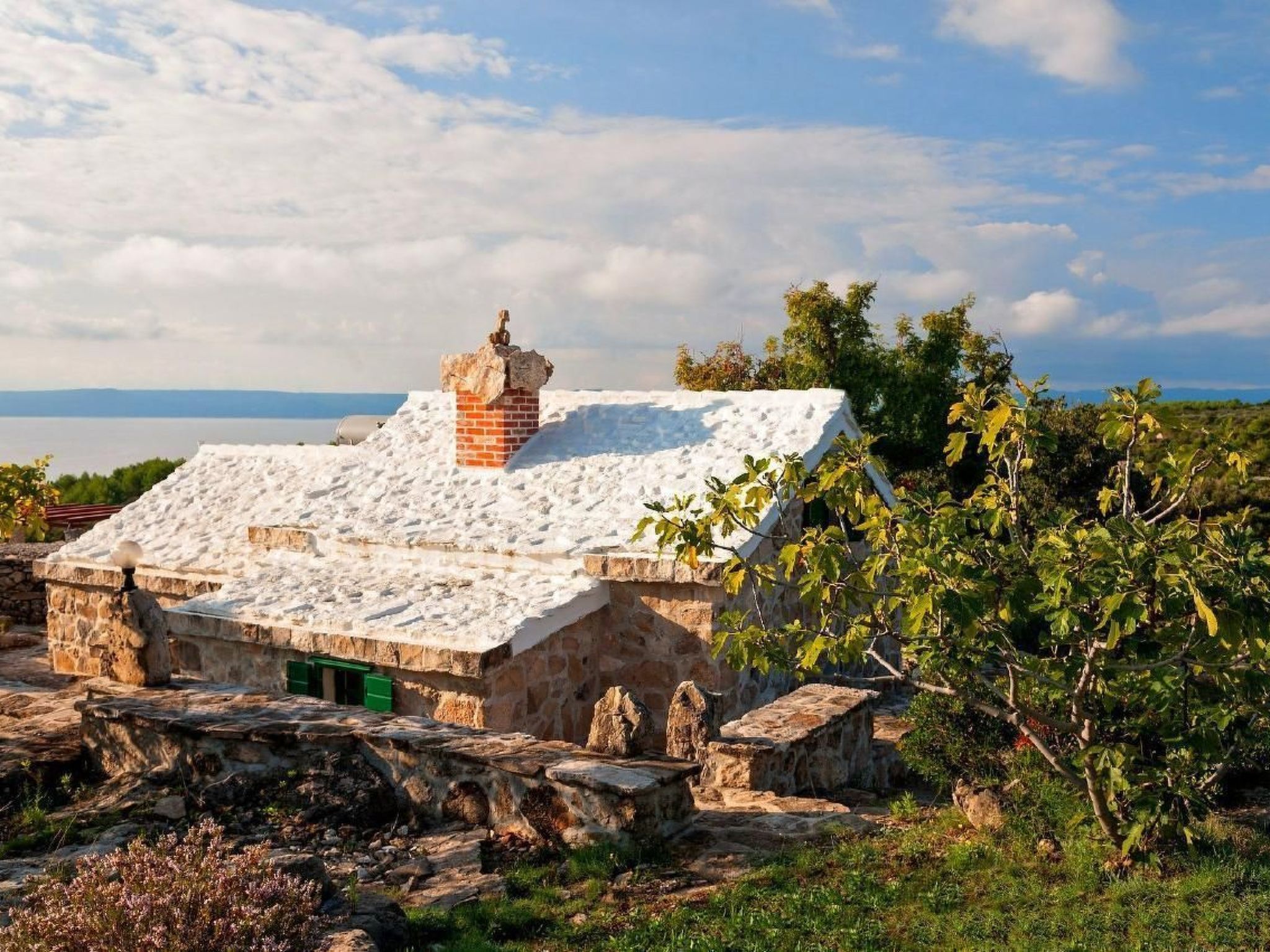Ranch Visoka in Selca mit Panoramablick aufs Meer-Drinnen