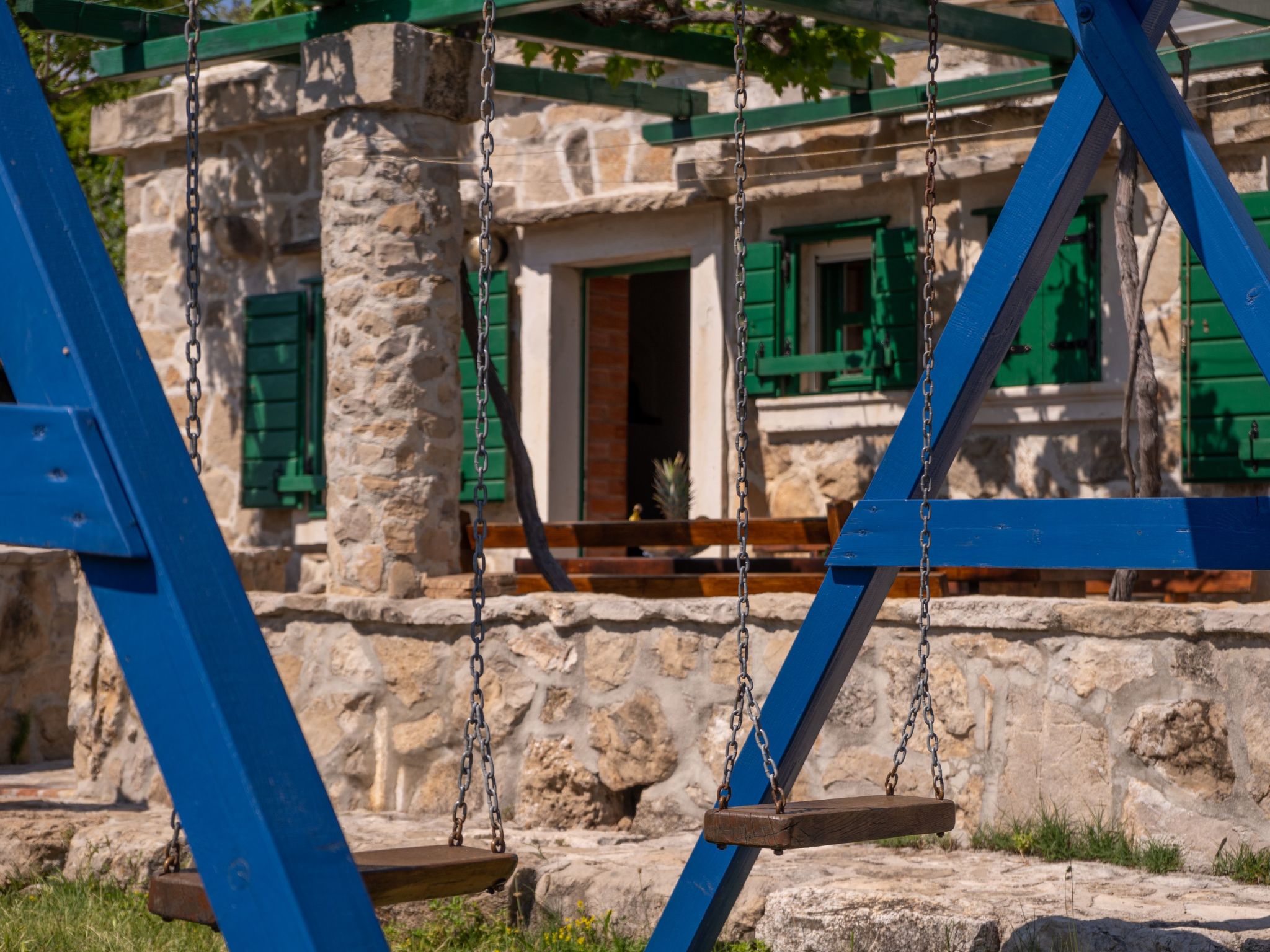 Ranch Visoka in Selca mit Panoramablick aufs Meer-Drinnen