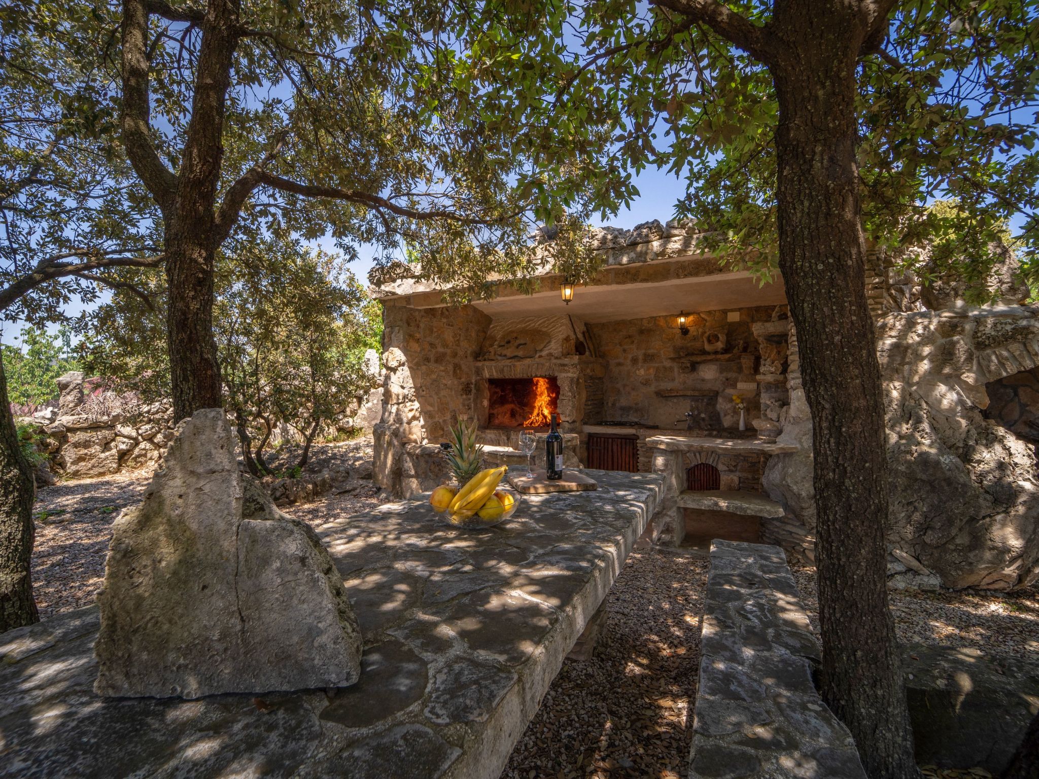 Ranch Visoka in Selca mit Panoramablick aufs Meer-Drinnen