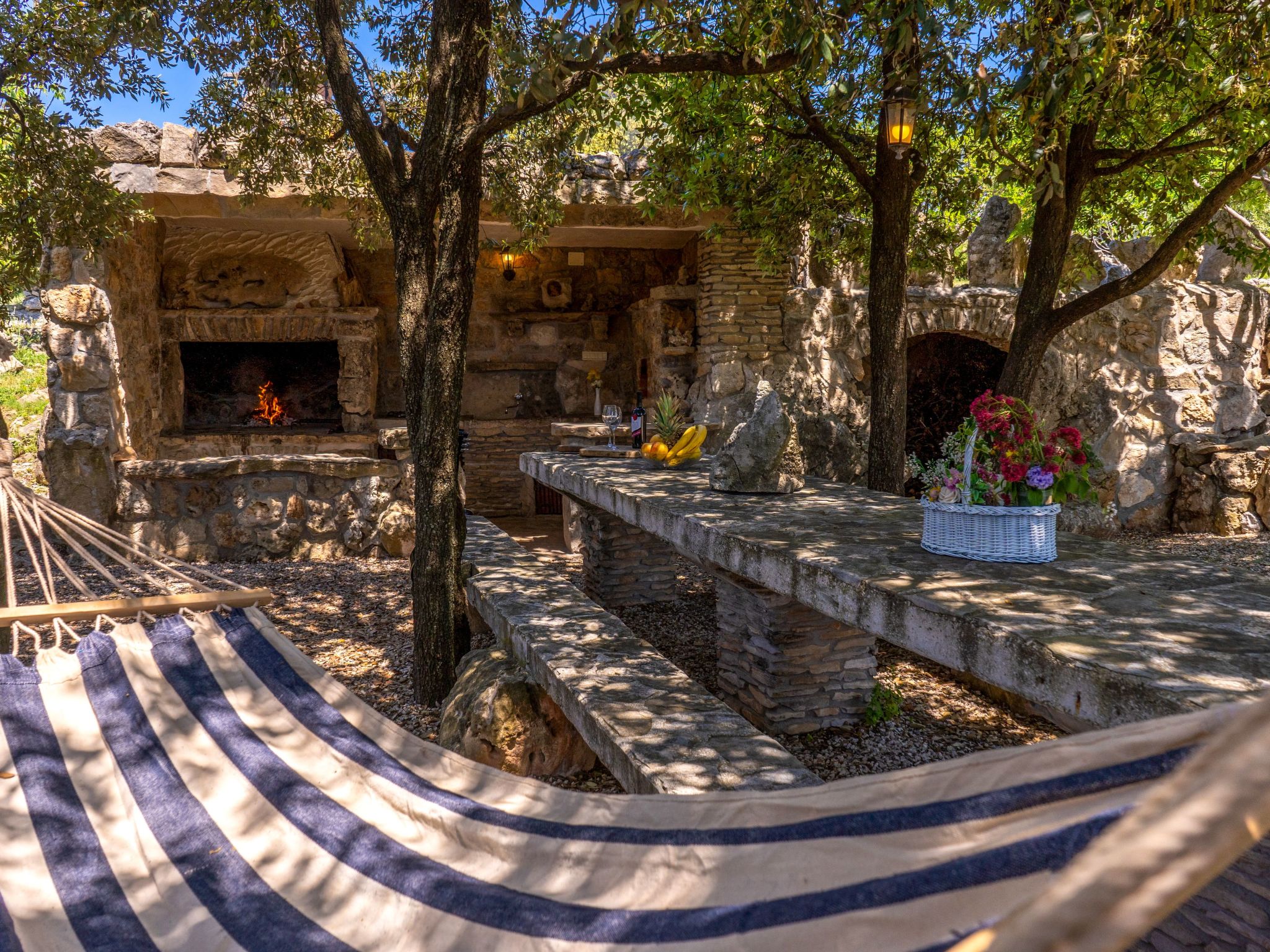 Ranch Visoka in Selca mit Panoramablick aufs Meer-Drinnen