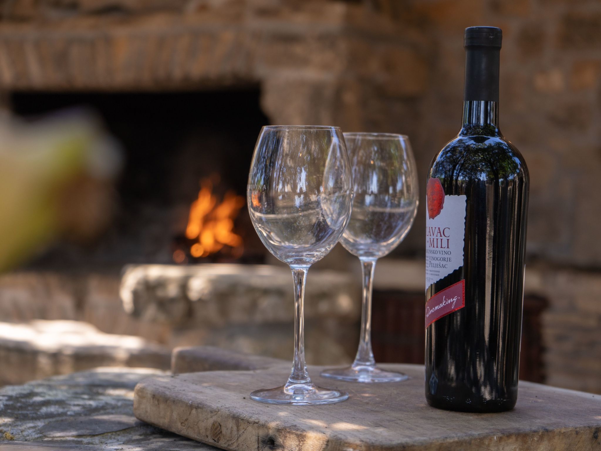 Ranch Visoka in Selca mit Panoramablick aufs Meer-Drinnen