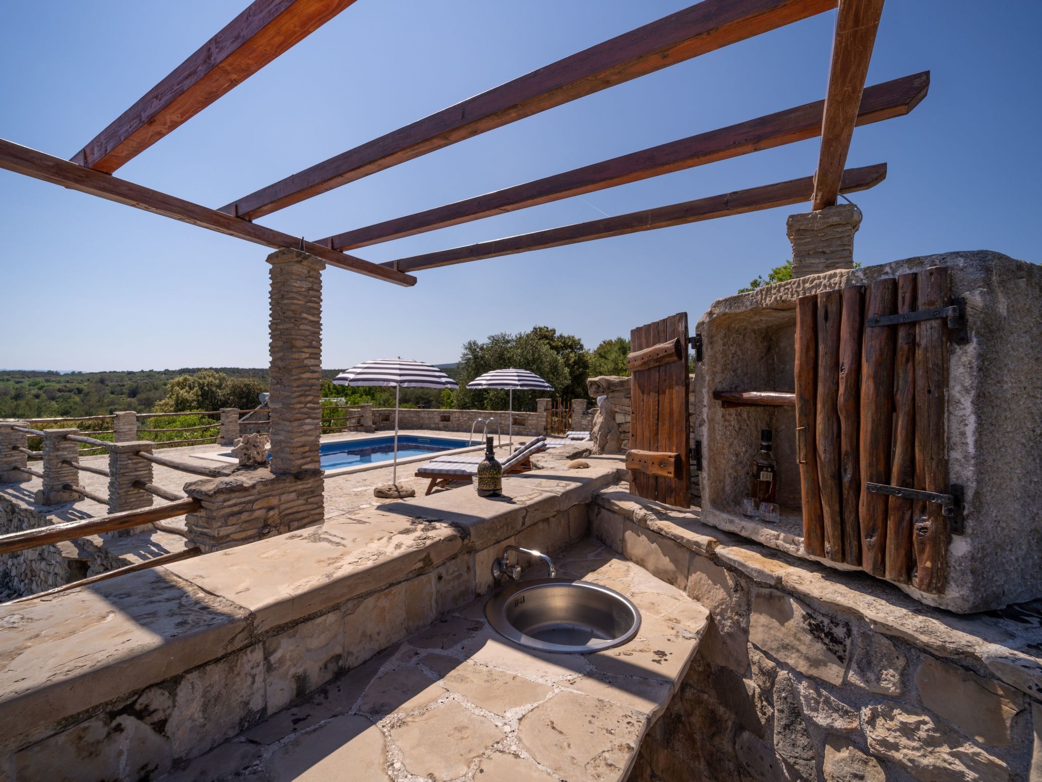 Ranch Visoka in Selca mit Panoramablick aufs Meer