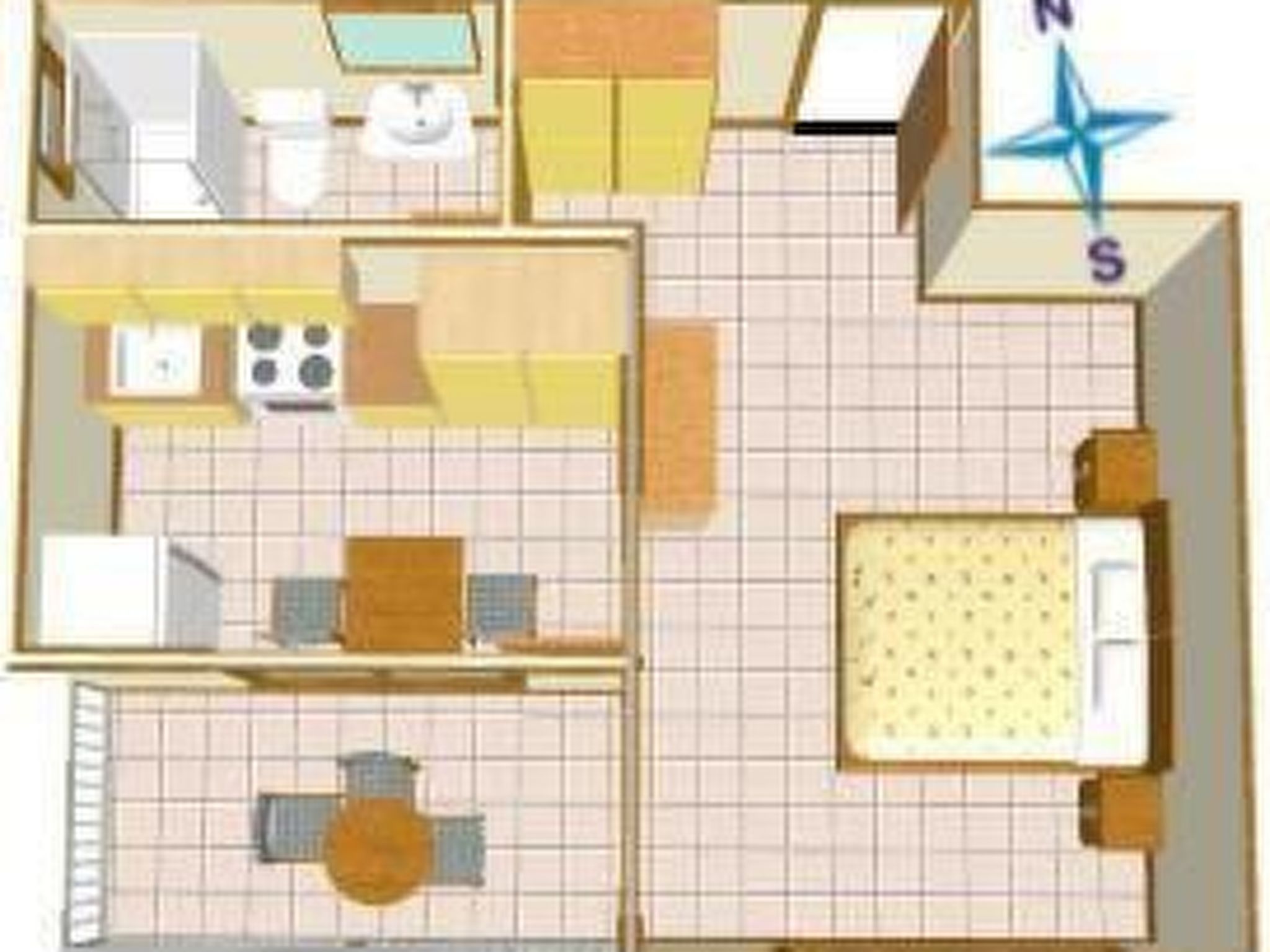 Wohnung für zwei Personen im zweiten Stock-Binnen