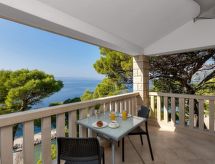 Pine Canopy Studio A1: Uw balkon met vrij uitzicht op de Adriatische Zee in Brela - thumbnail 1
