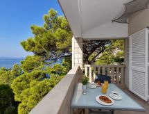Pine Canopy Studio A1: Uw balkon met vrij uitzicht op de Adriatische Zee in Brela - thumbnail 3