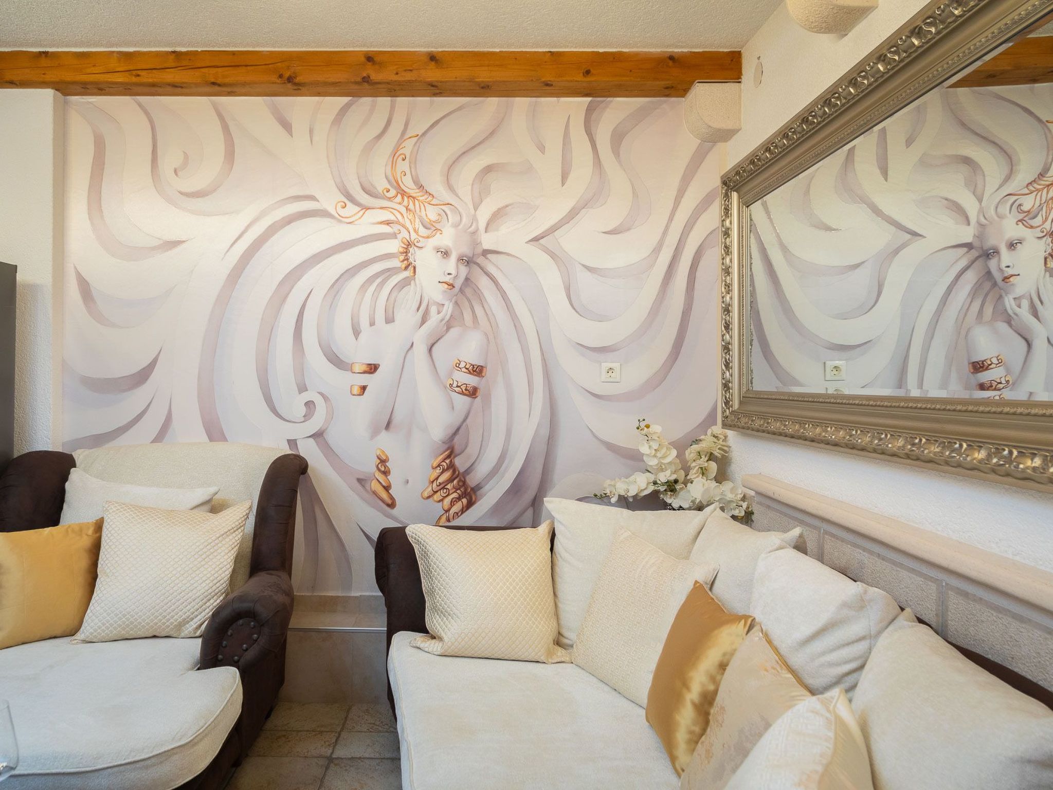 Appartement am Strand, Sauna, Terrasse ...-Dedans