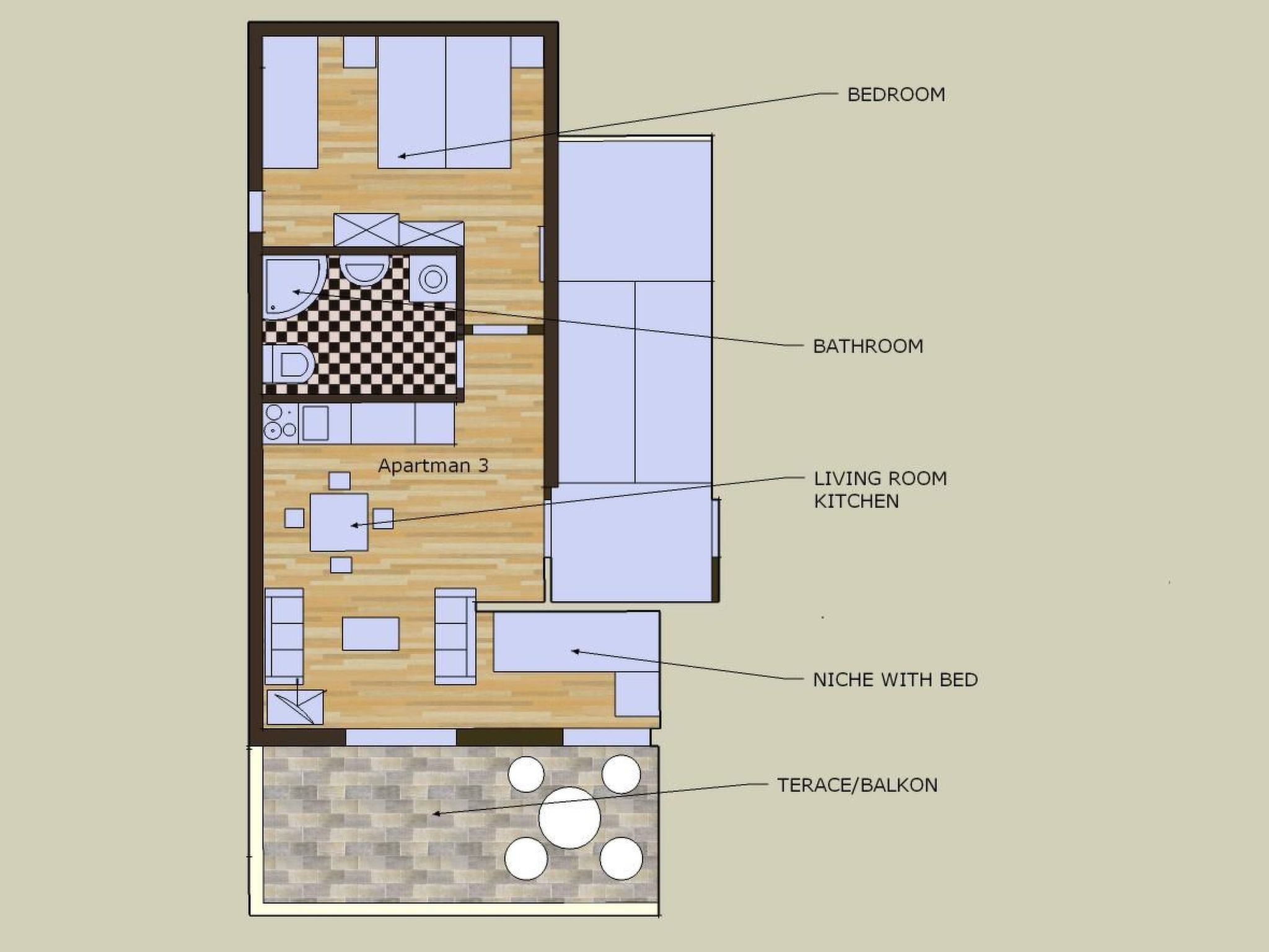 Ferienwohnung. für 3 Personen-Binnen