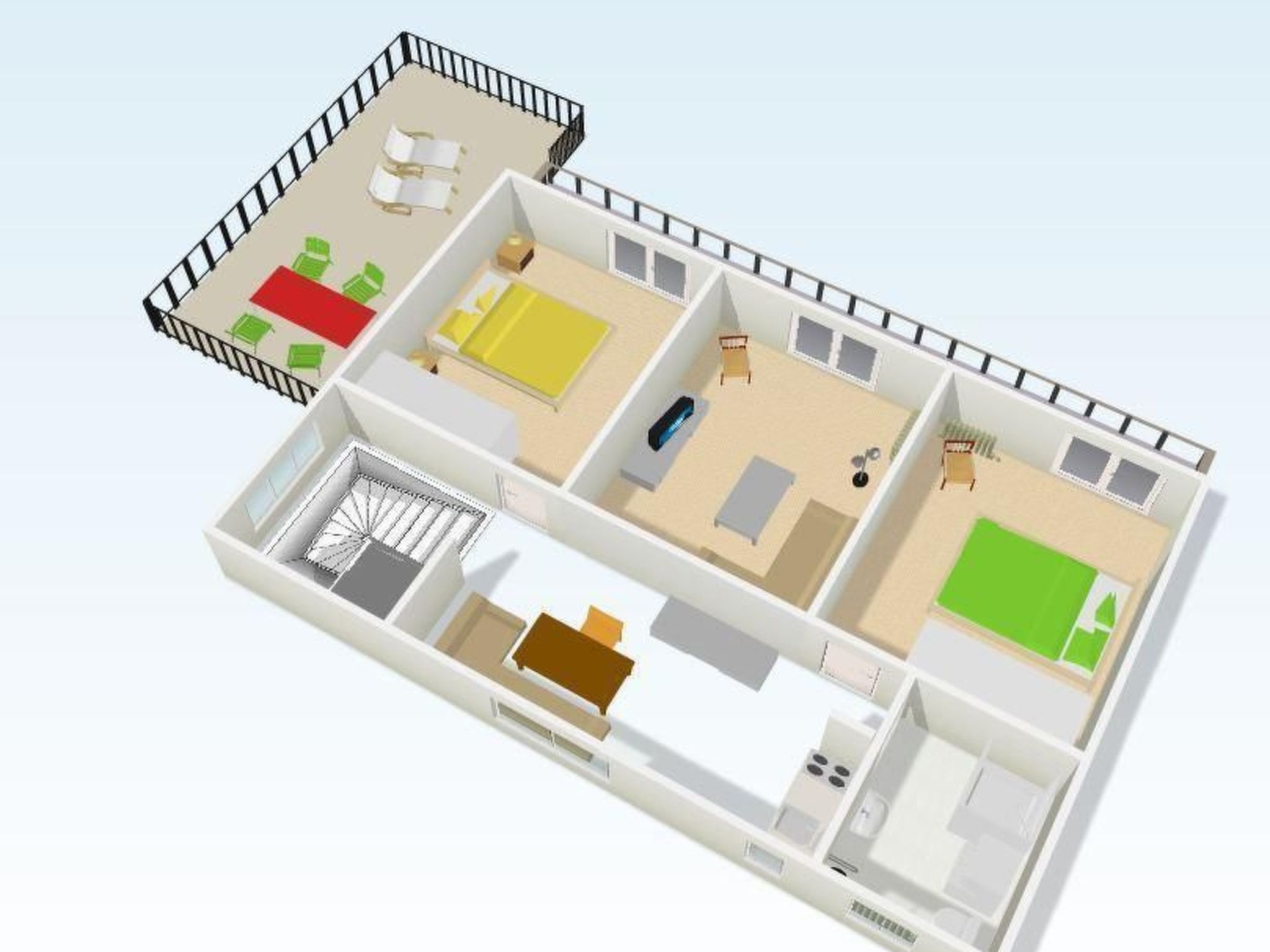 Karmen auf zwei Ebenen mit Garten-Binnen