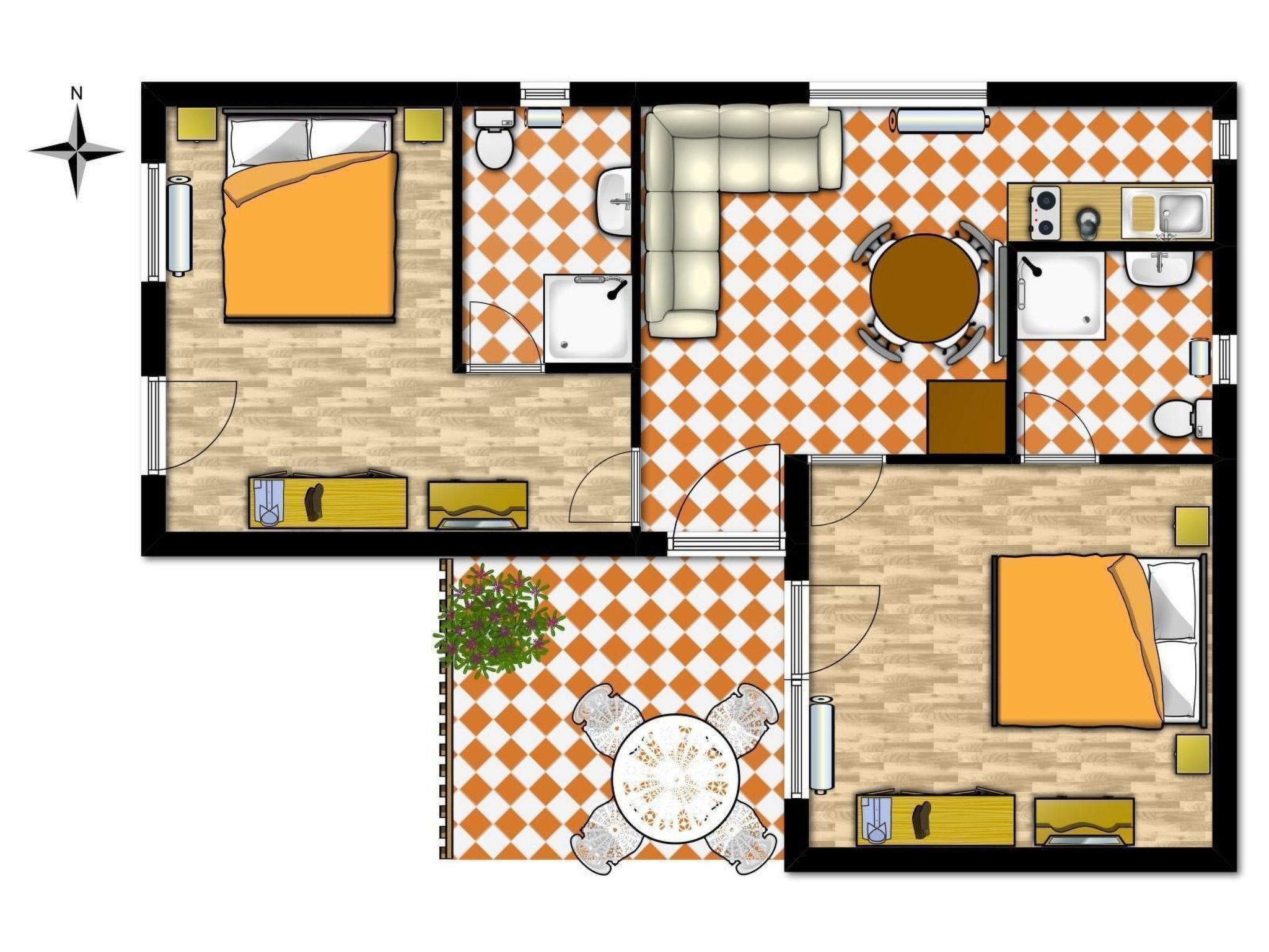 Stimmungsvolle Ferienwohnung mit großem Garten-Binnen