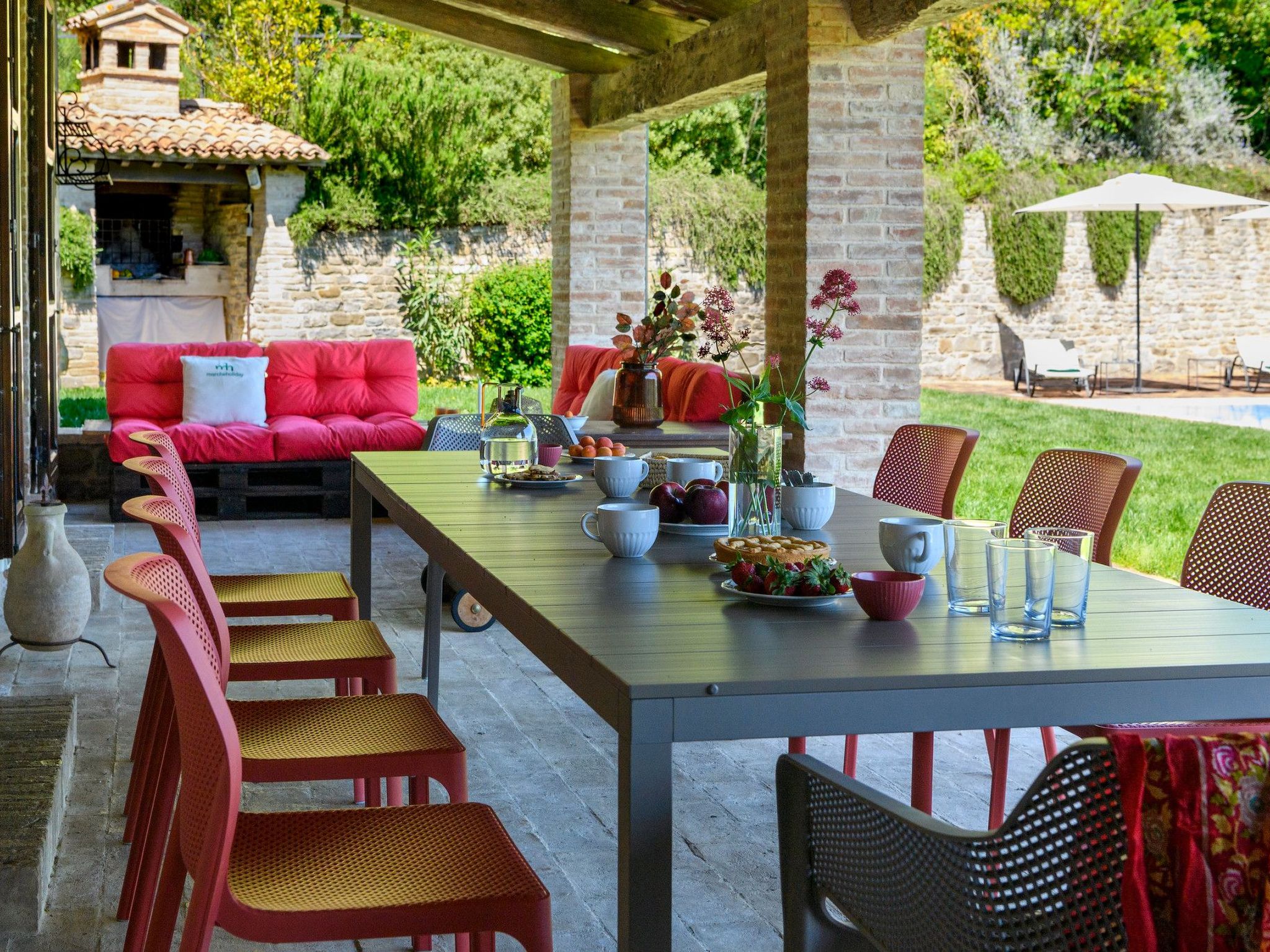 Ca Seppe Marche Ferienvillen, privater Pool-Binnen