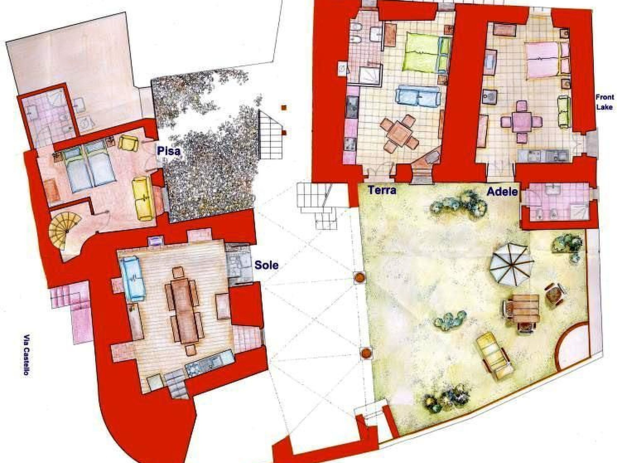 Wohnung in Riva Di Solto mit Kleinem Garten-Binnen