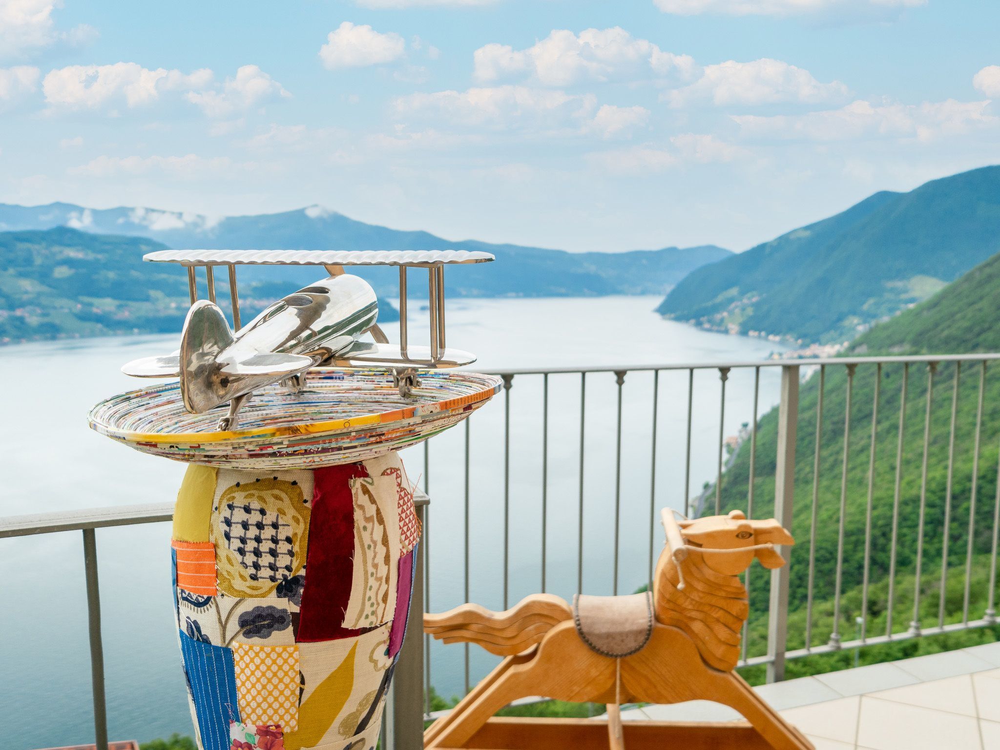 Serafino - Terrasse und Pool am Iseosee-Drinnen