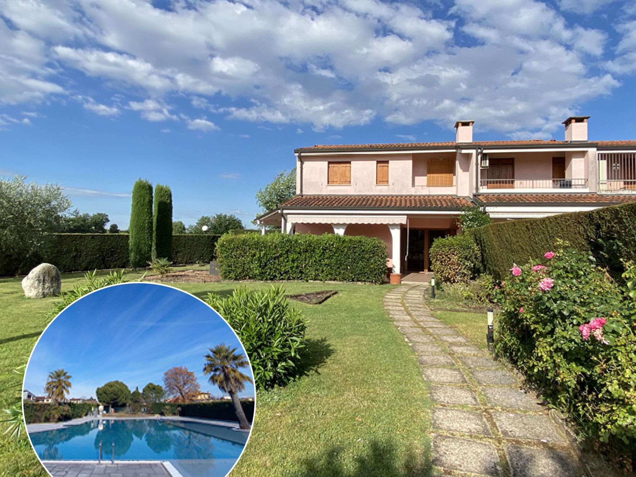 Vakantiehuis met omheinde tuin in Lazise (Italië) 1 hond is welkom