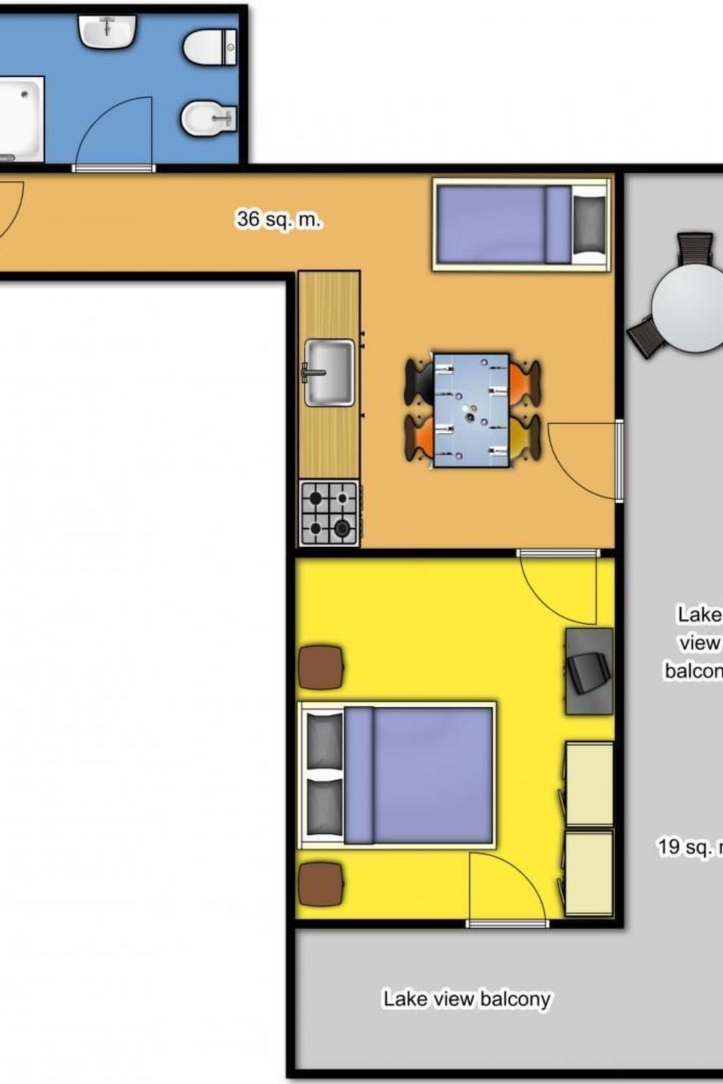 "Zweizimmerwohnung 3 Personen-Drinnen