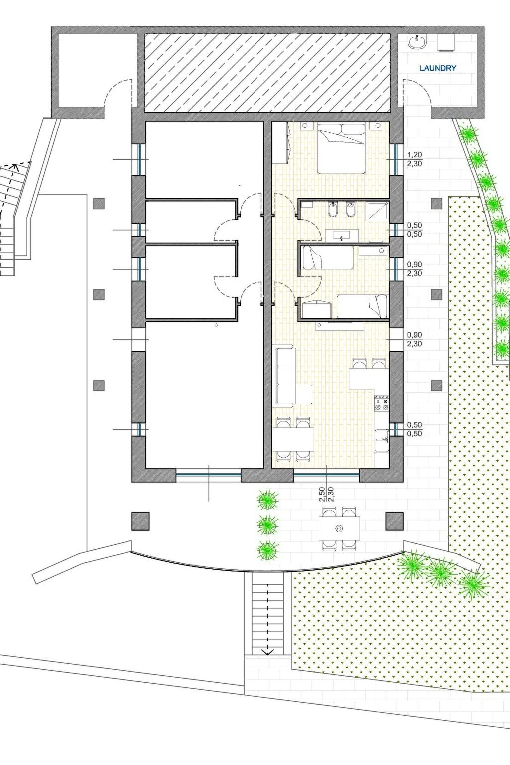 Flacher Sonnenaufgang-Binnen