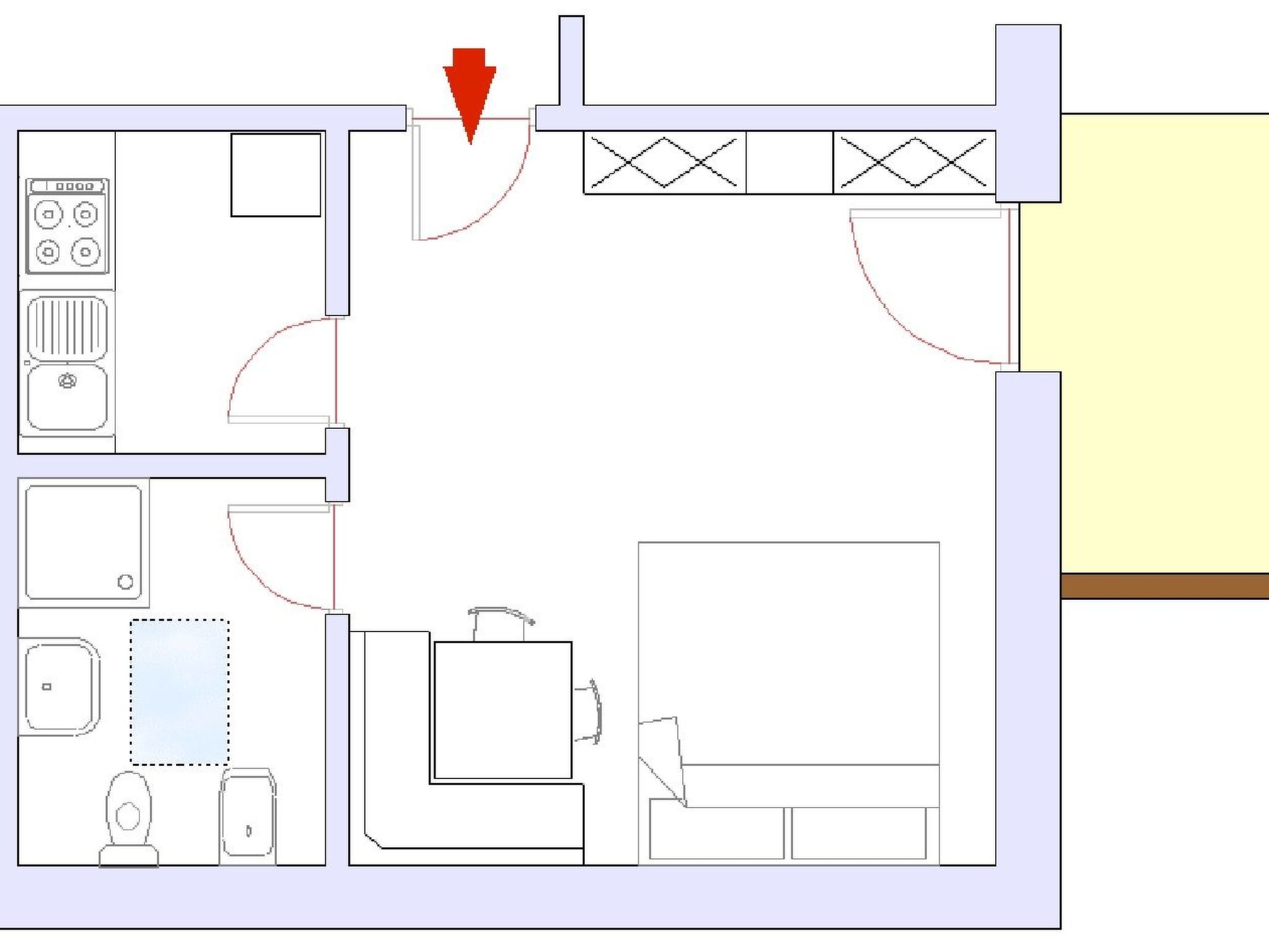 Mit privatem Balkon-Dedans