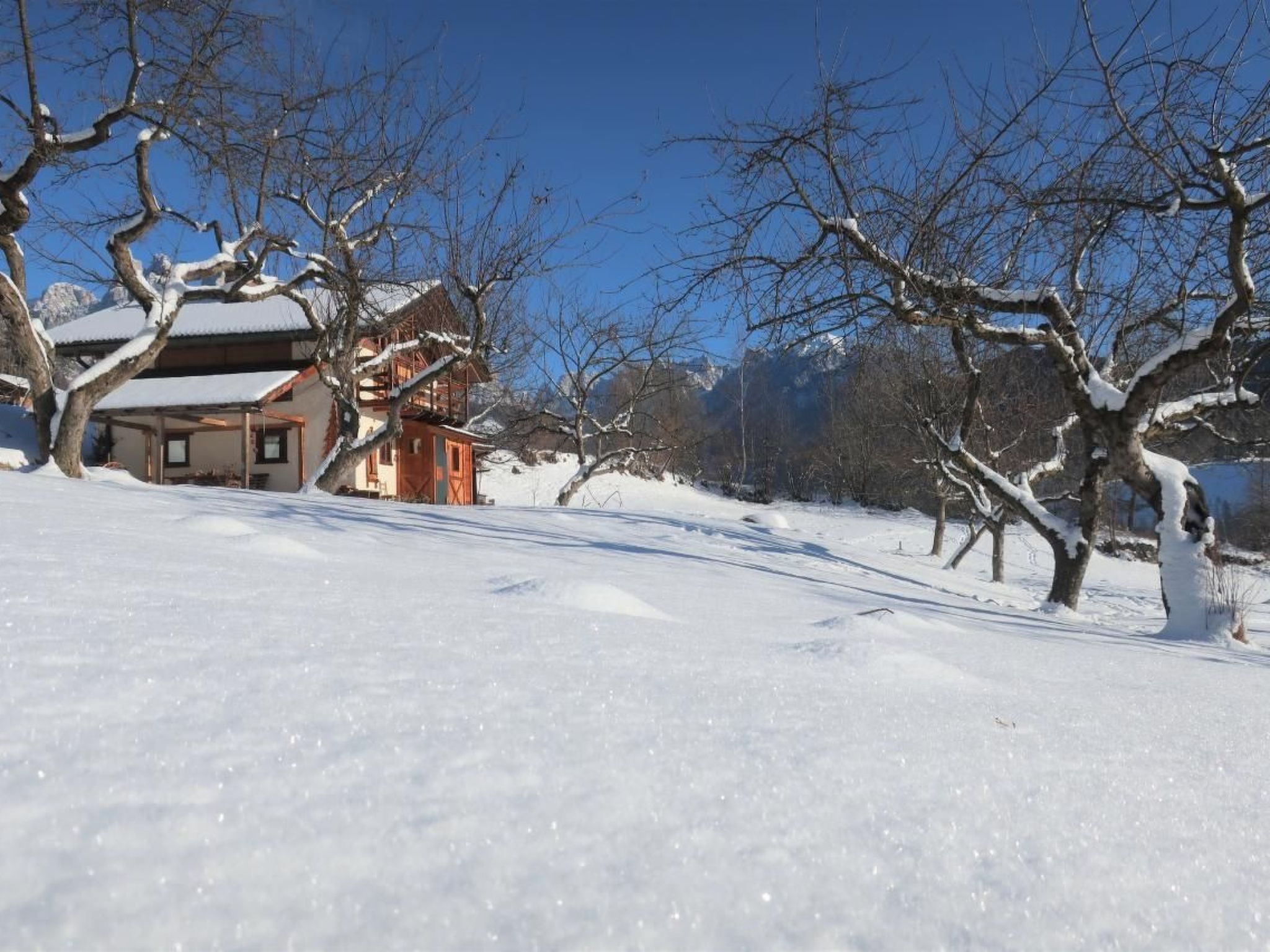 Romantisches Chalet in den Wiesen der Dolomiten-Binnen