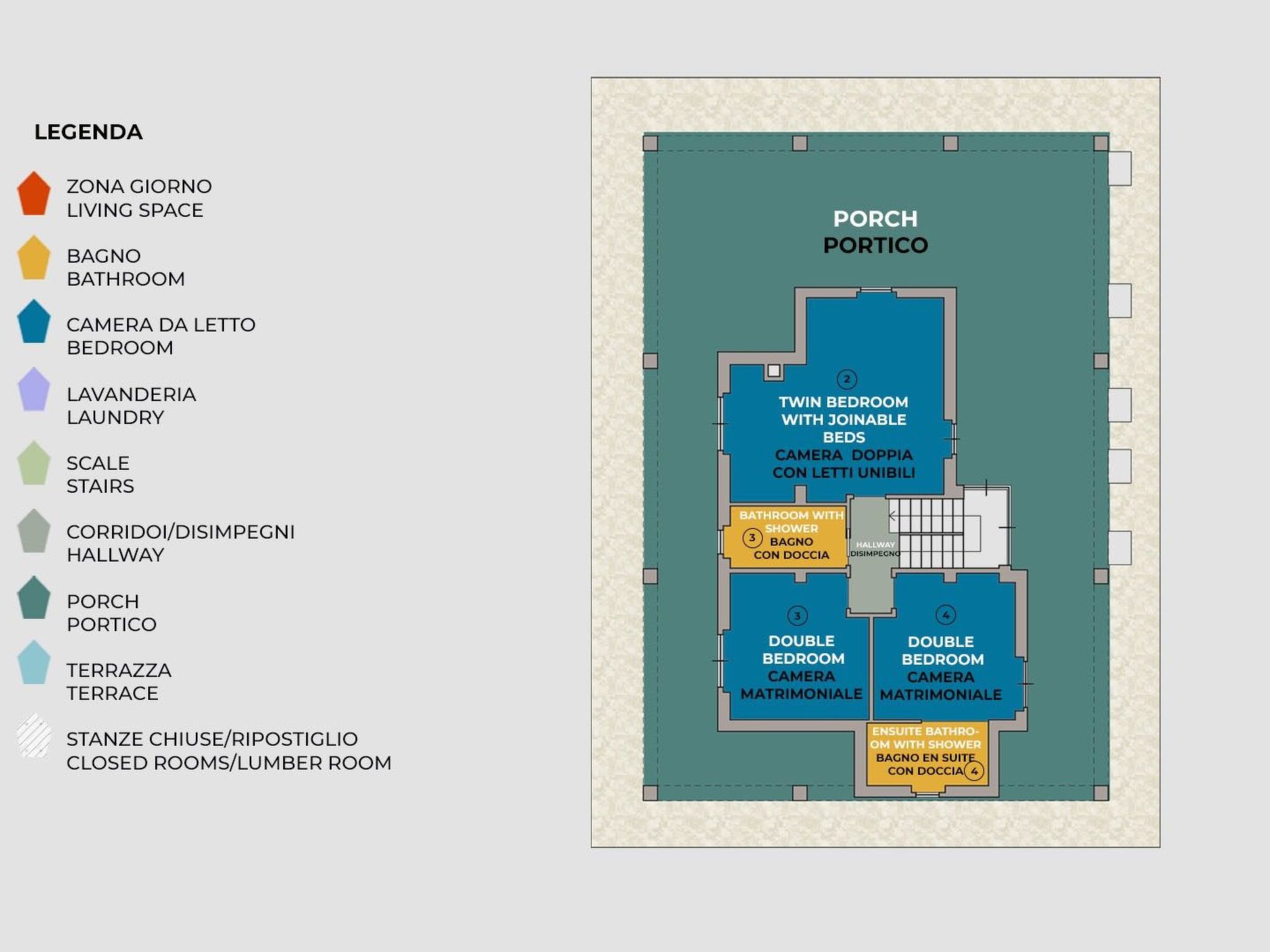 Villa Montefalcone, Außen- und Innenpool-Binnen