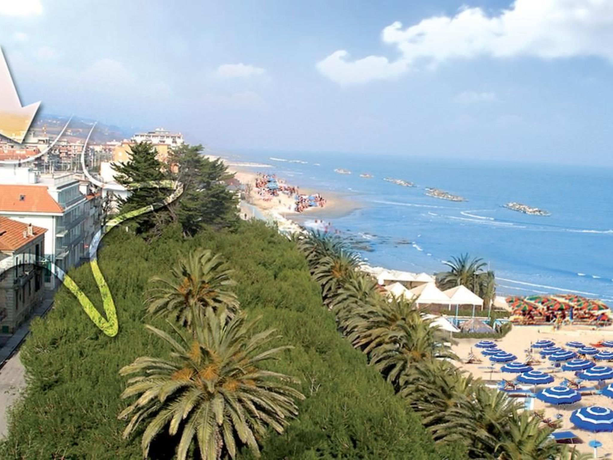 Appartement mit Garten und Meerblick