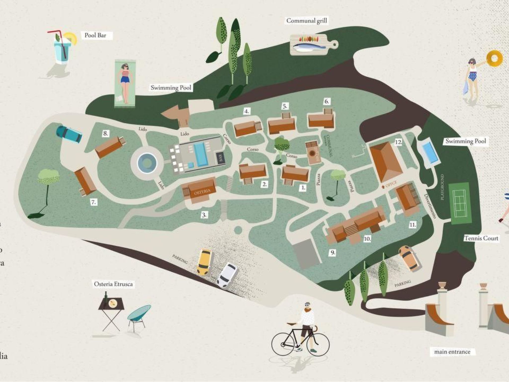 "Villa Aria" mit Gemeinschaftspool-Dedans