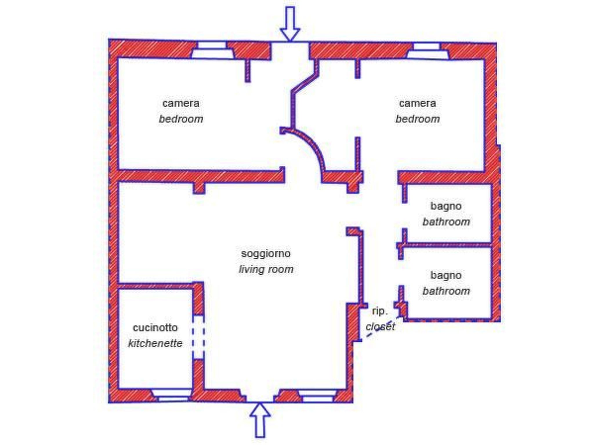 Rosa' Anwesen mit Privatparkplatz-Binnen