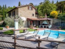 Villa La Foce: Elegante privévilla met panoramisch uitzicht bij Cortona - thumbnail 1
