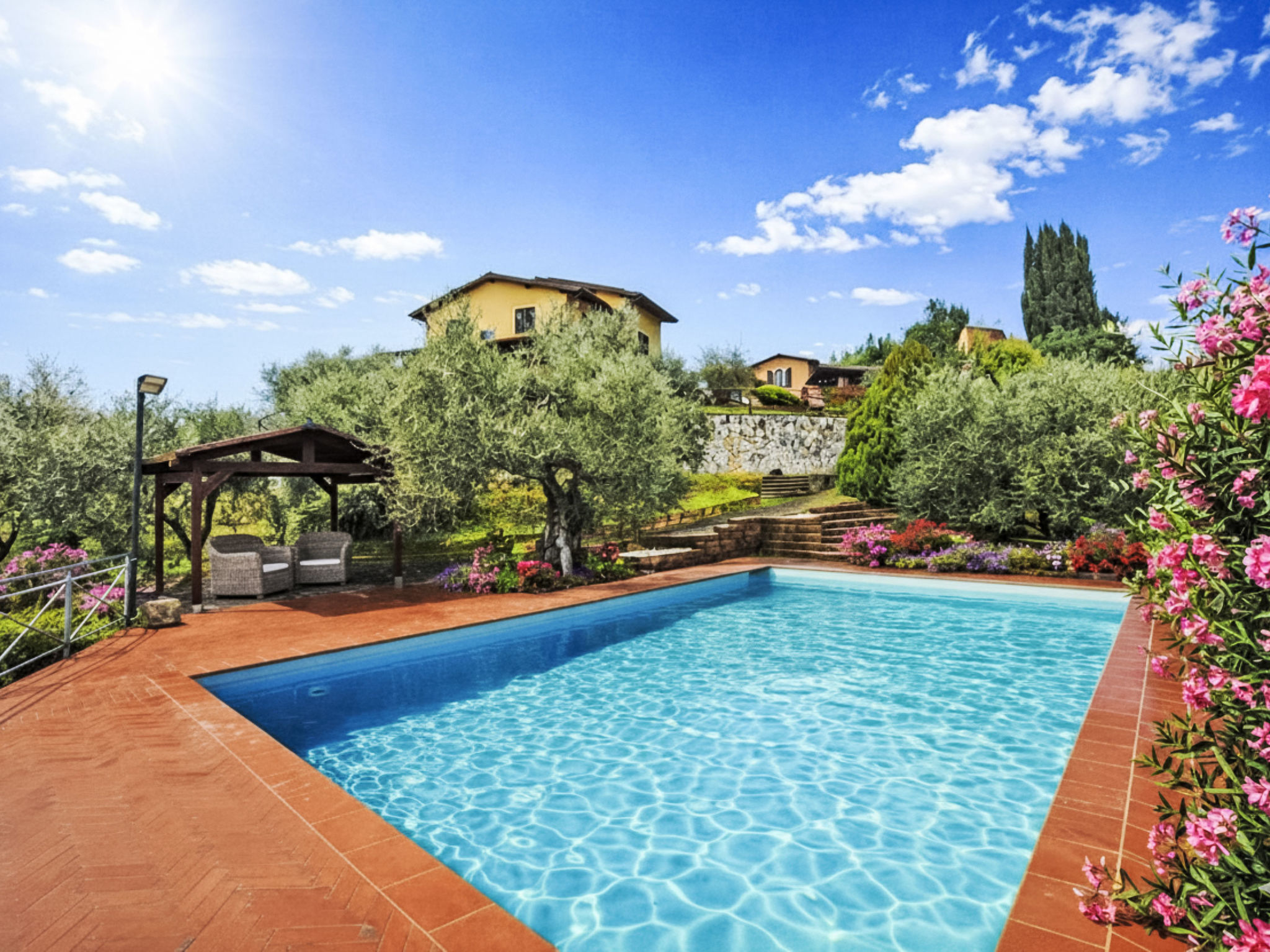 Ferienhaus mit umzäuntem Garten in Montopoli in Valdarno (Italien) und 1 Hund erlaubt