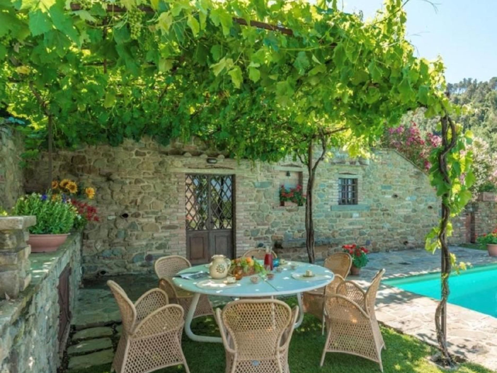 Wohnung in Cortona mit Terrasse, Garten und Grill