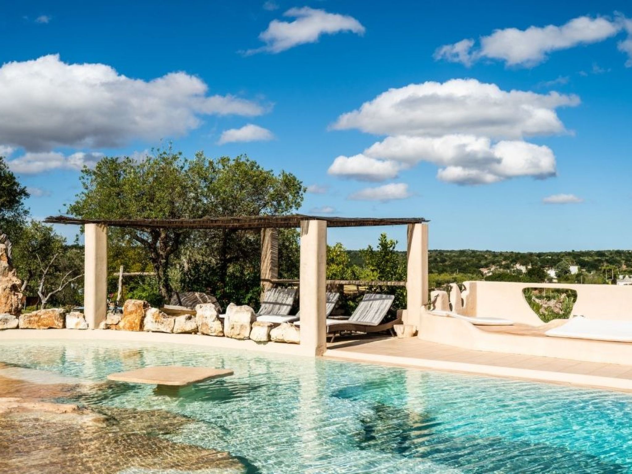 Schönes Steinhaus mit Pool und Panoramablick-Image-tags.info