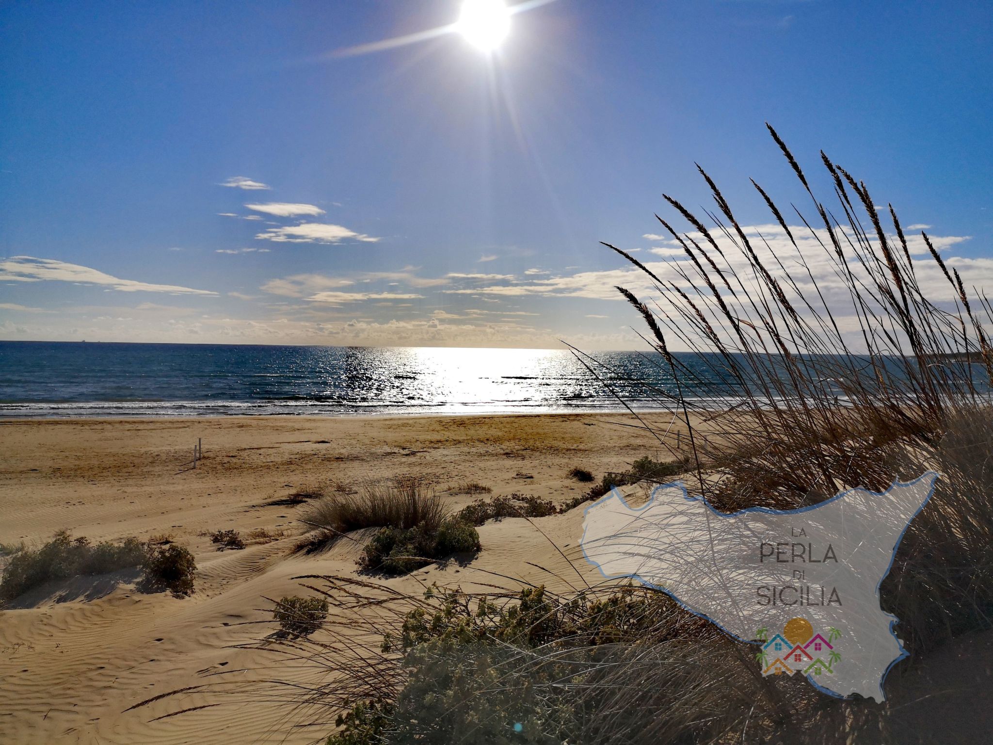 Schöner Bungalow direkt am Sandstrand auf Sizilien-Binnen