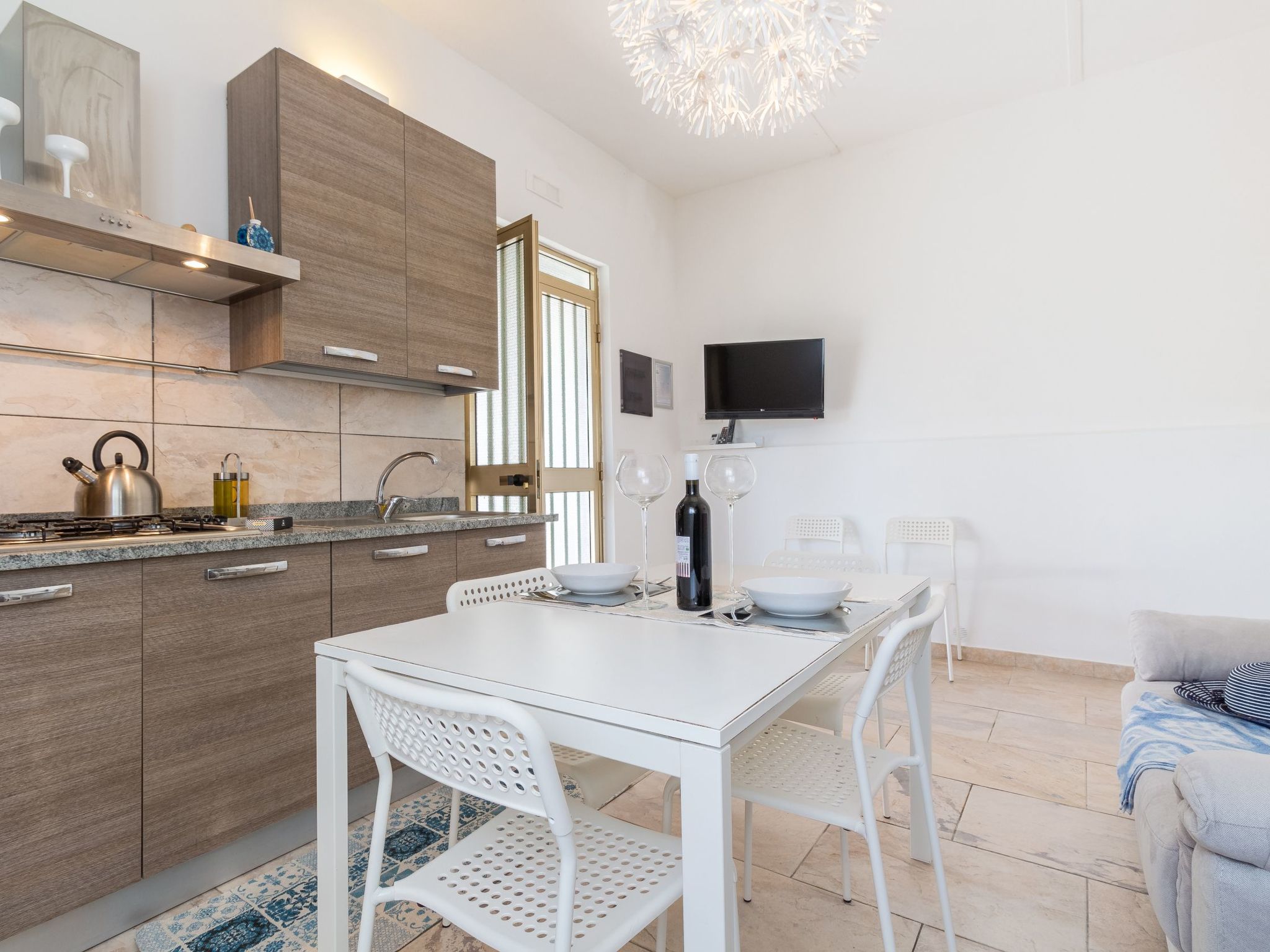 Edoné, Wohnung mit Blick auf einen Sandstrand-Binnen