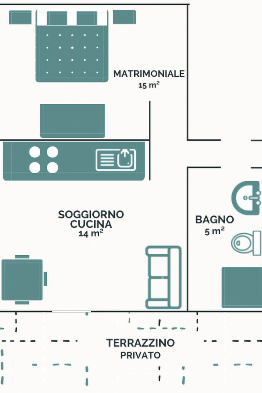 Wohnung in San Giorgio mit gemeinsamem Pool, Grill und Terrasse - Binnen
