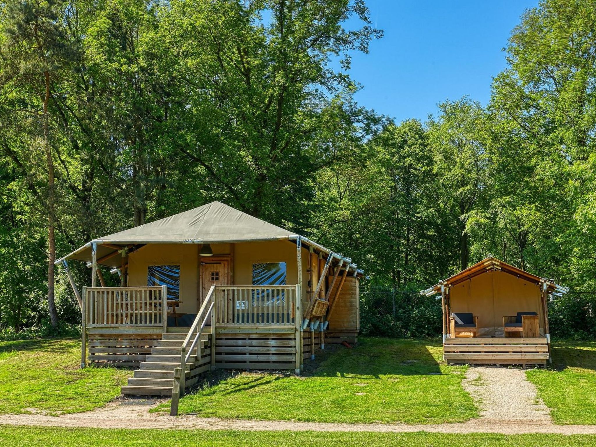 De Glamping - Combo Lodge | 5 p lodge + 2 p tent