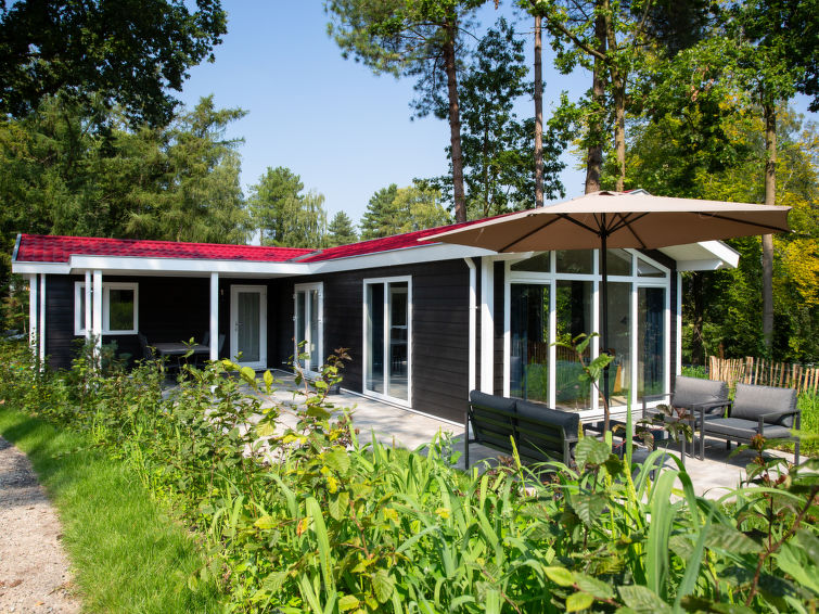 "Heuvelrug Cottage 6 persoons", 4-Zimmer-Landhaus 70 m2. Komfortabel eingerichtet: Wohn-/Esszimmer mit Esstisch, Flachbildschirm und CD. Ausgang zur Terrasse. 1 grosses Zimmer mit 1 Doppelbett. 2 Zimm..