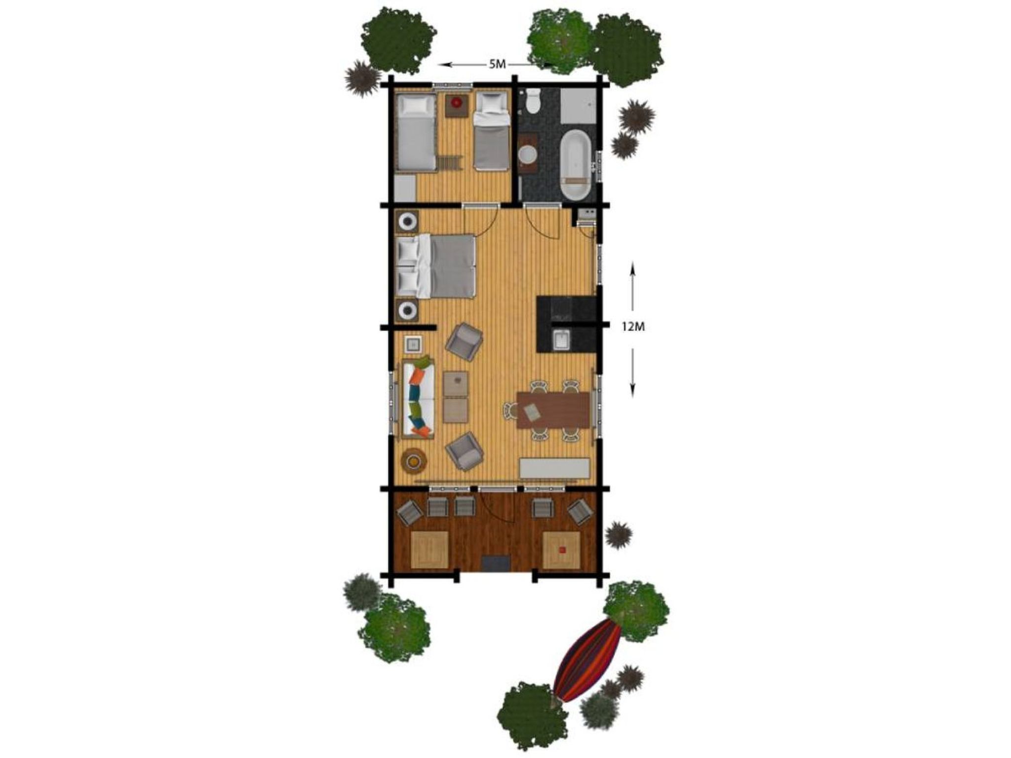 Outdoors Holten - Family Lodge bad - Buiten