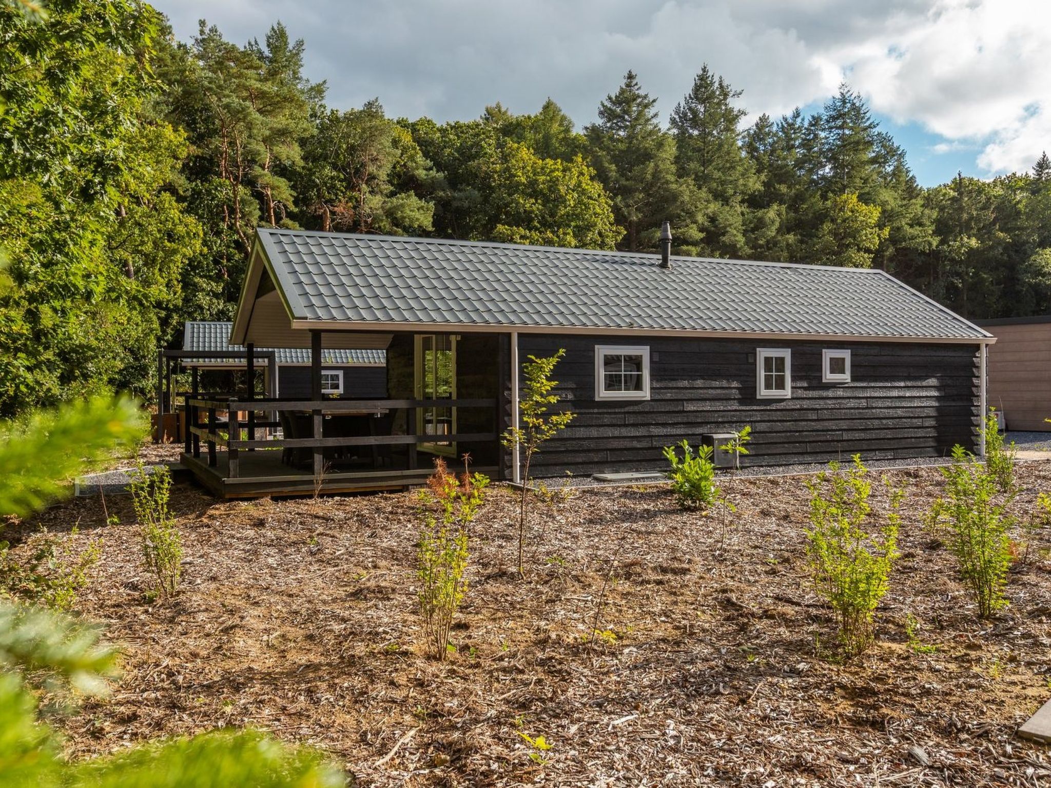 "De Wiltzangh - Veenborg Lodge | 4p", 2-Zimmer-Chalet 40 m2. Objekt geeignet für 4 Erwachsene. 1 Zimmer mit 2 Betten und TV. 1 Zimmer mit 2 Betten. Offene Küche (Geschirrspüler, 4 Induktionskochpla..
