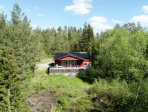 Authentiek vissershuis aan het meer Hustjønn in Felle, West-Telemark - thumbnail 1
