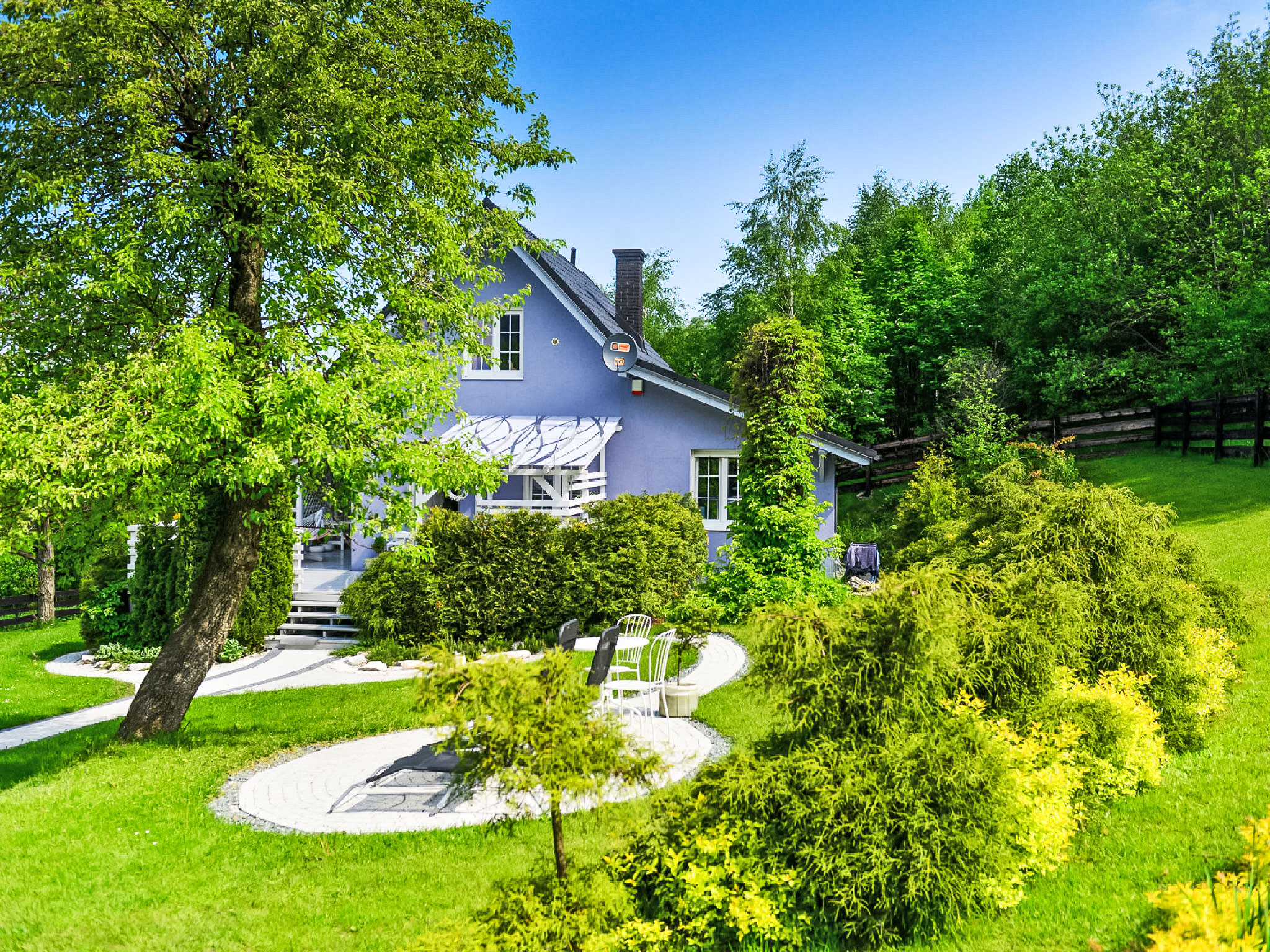 Ferienhaus mit umzäuntem Garten in Rzyki (Polen) und 1 Hund erlaubt