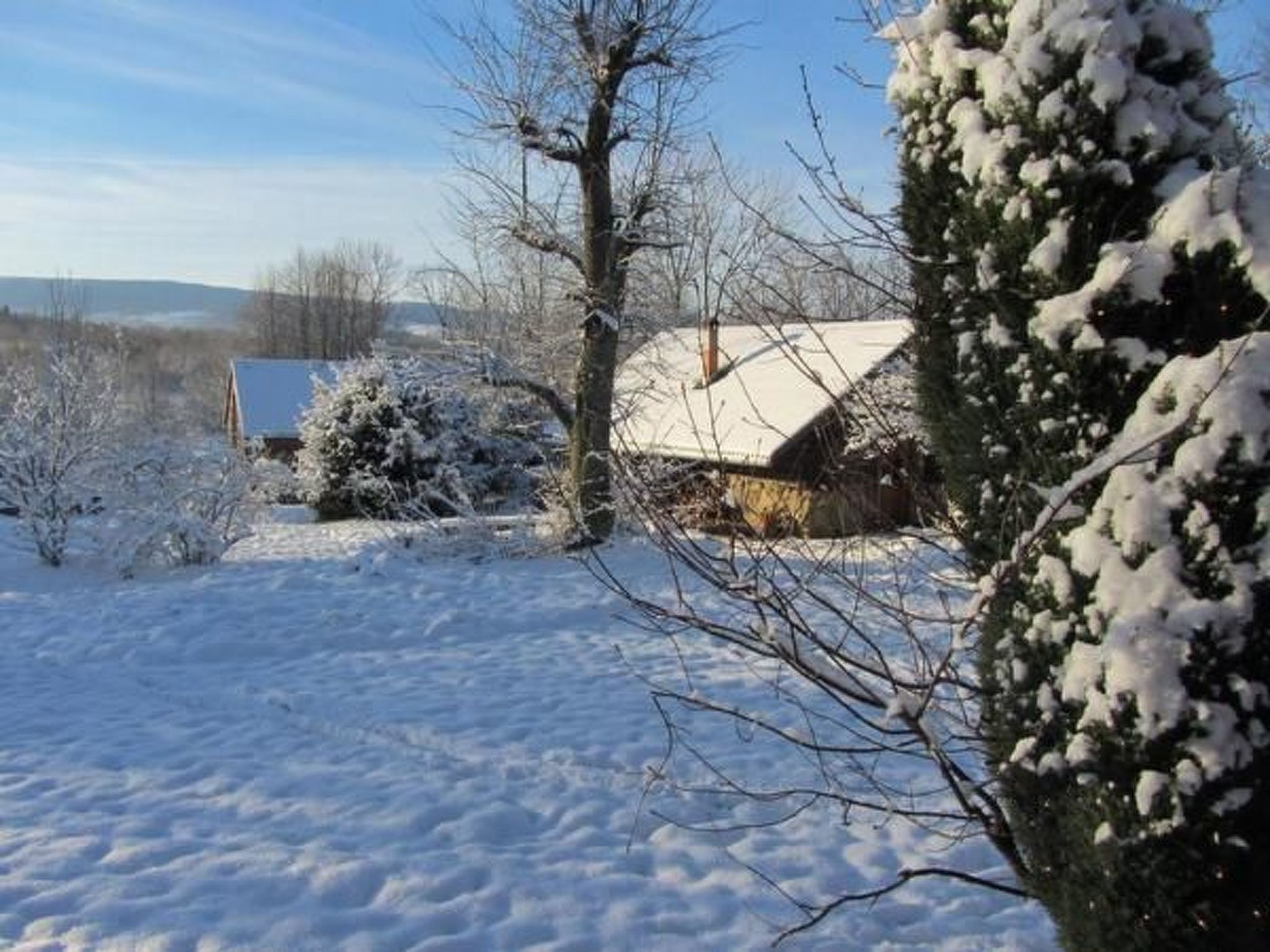 Blockhaus in Gajówka mit Kaminofen-Inside
