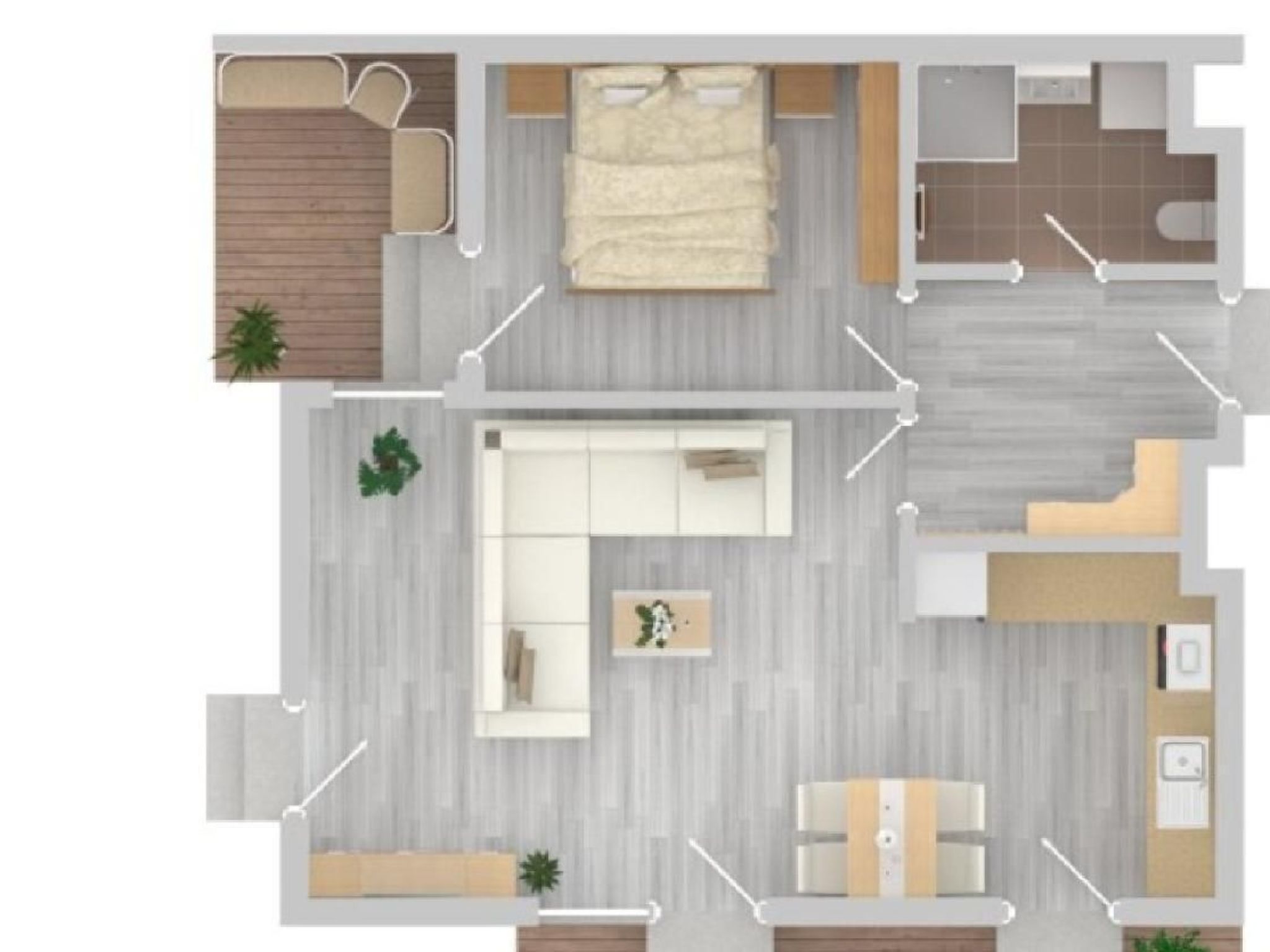 Wohnung in Brzeźno mit Großem Garten-Binnen