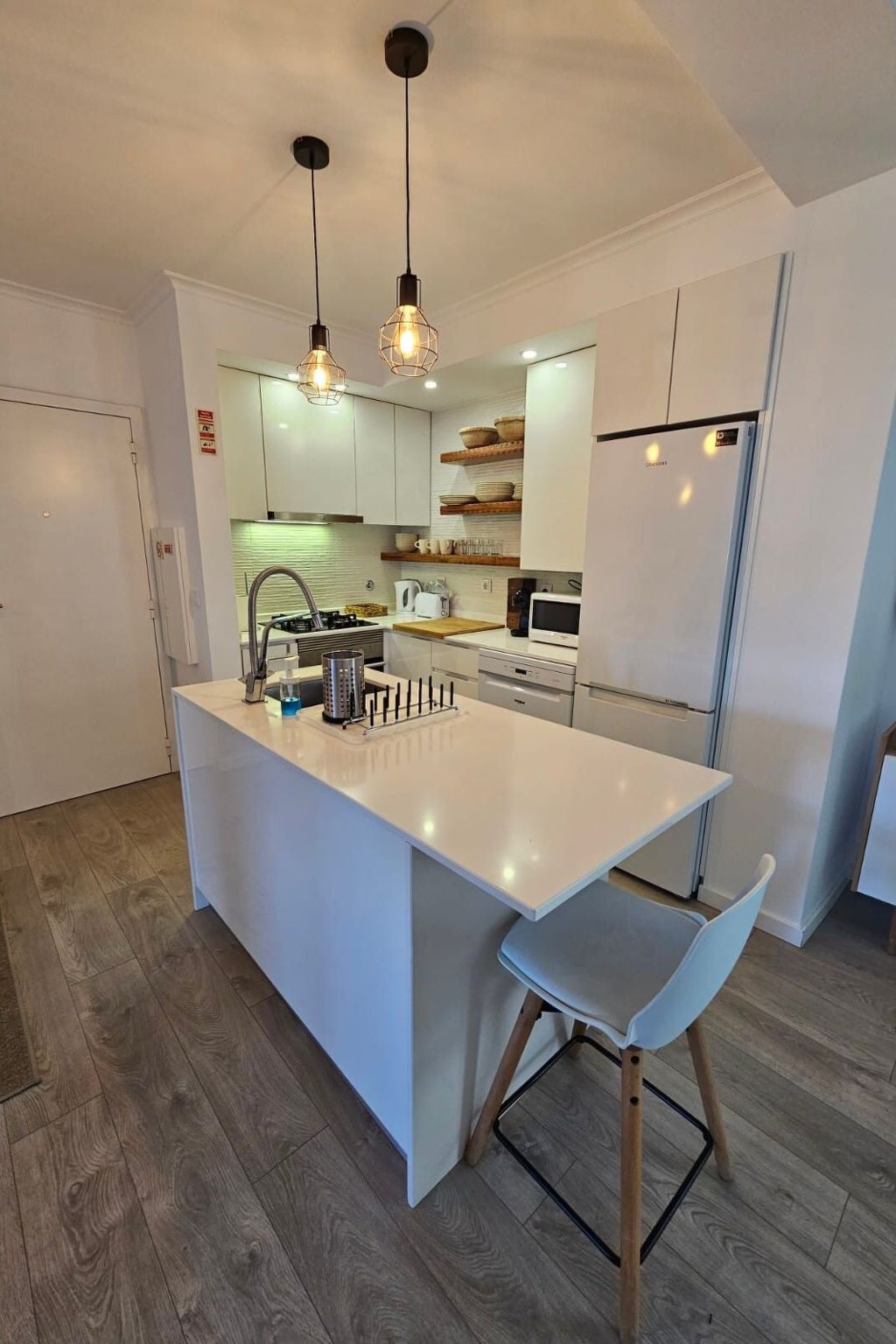 Fluss Meer Sonne am Costa Nova Strand-Binnen