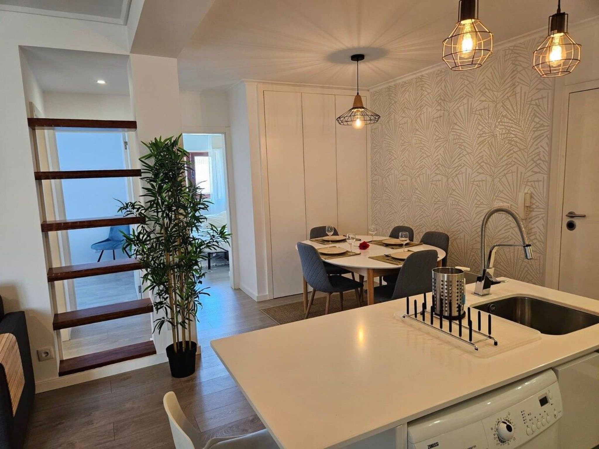 Fluss Meer Sonne am Costa Nova Strand-Binnen